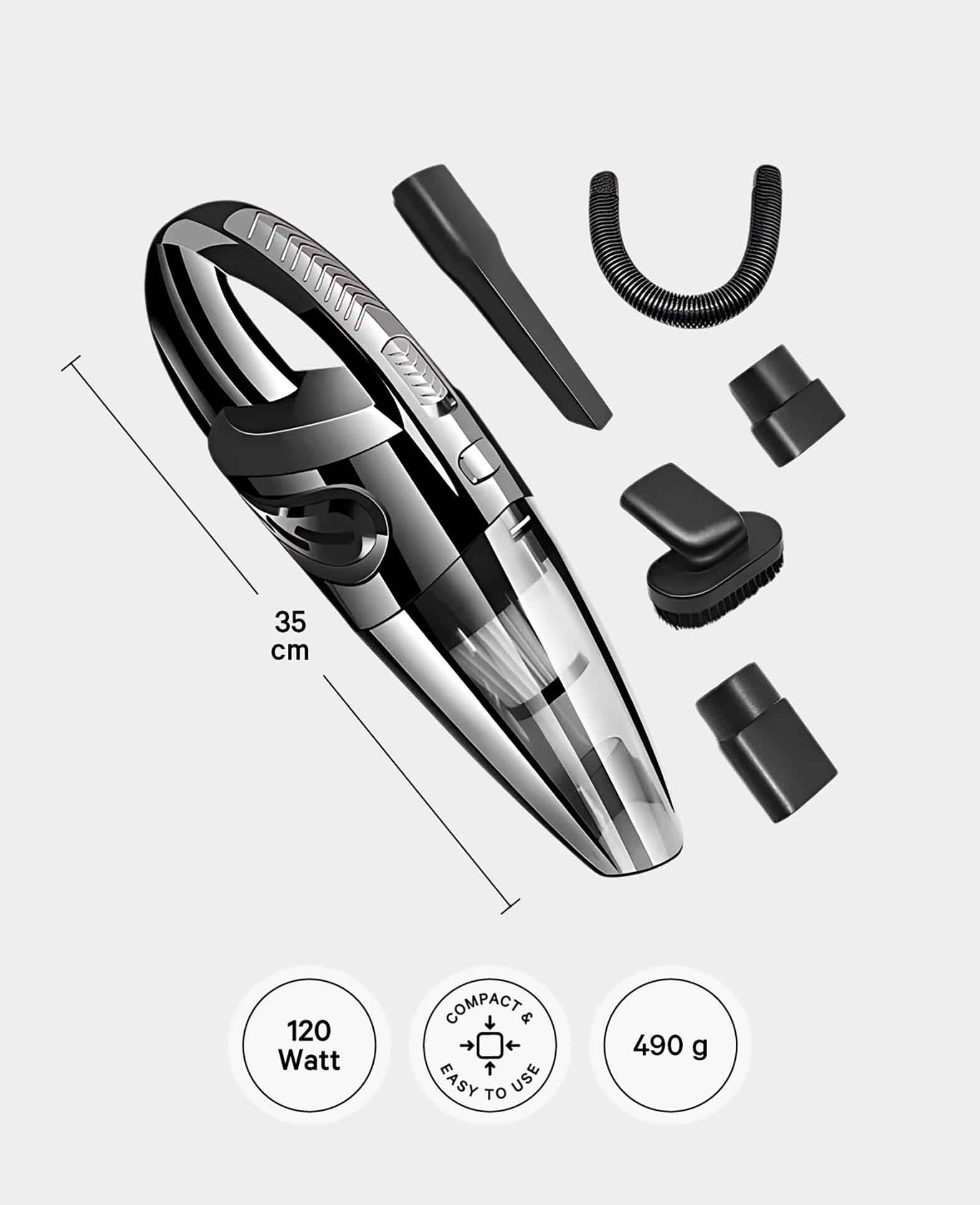 (120 W) Aspirateur à main sans fil ultra léger avec support de nettoyage