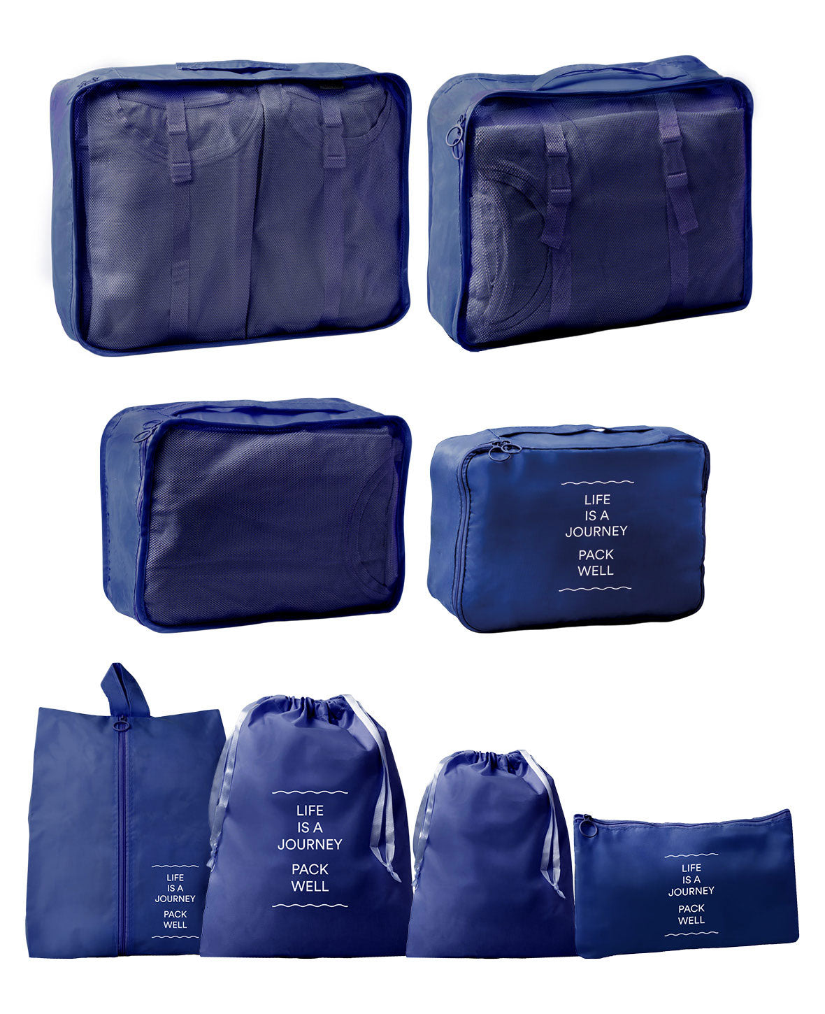 8 in 1 Reise Organiser Set für Koffer & Gepäck – Hellblau
