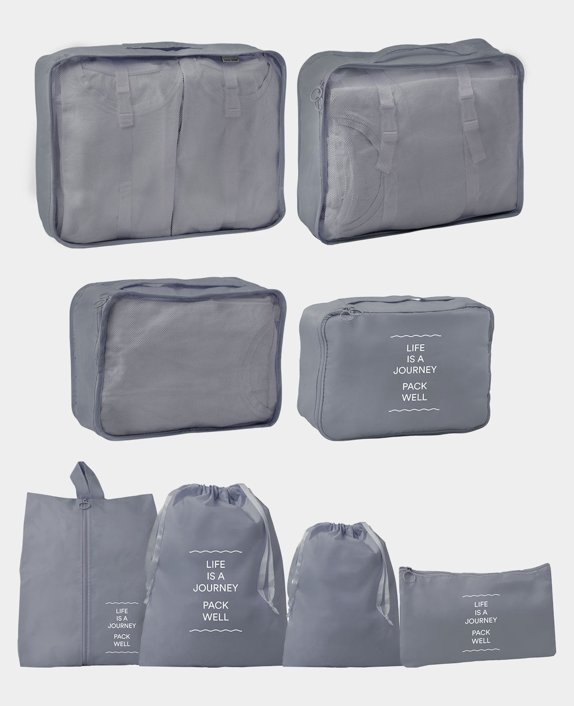 8 in 1 Reise Organiser Set für Koffer & Gepäck – Rosa