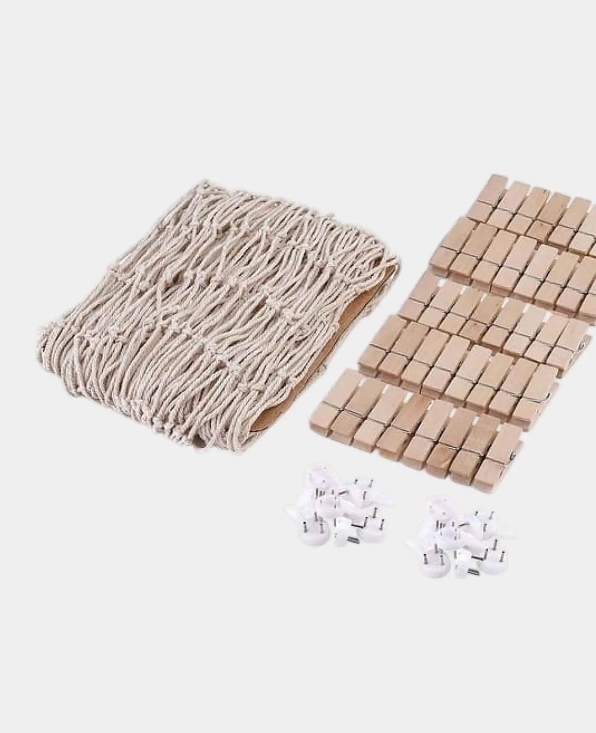 (200x100cm) Wall Net Photo Holder Organizer Decor Fishing Net incl. Wood