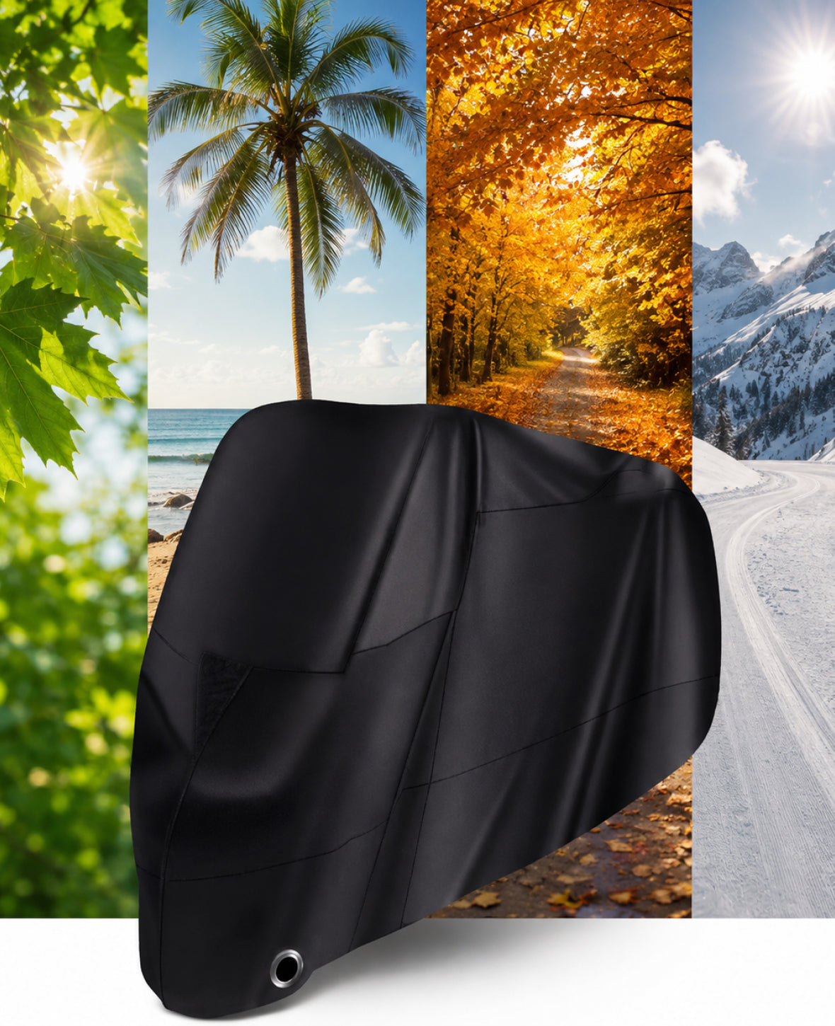 Motorcycle Cover, Black, 245x105x125cm