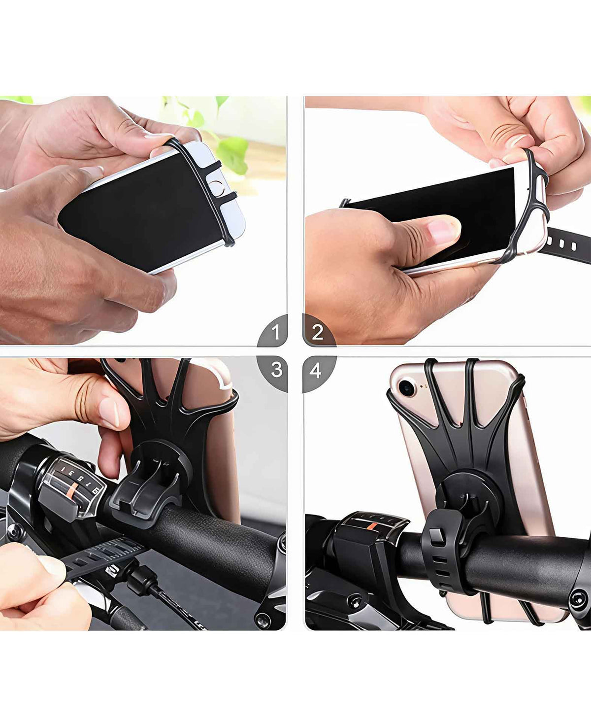 Universal Fahrrad Bike Velo Silikon Halterung 360° Drehbar Handy / Sma