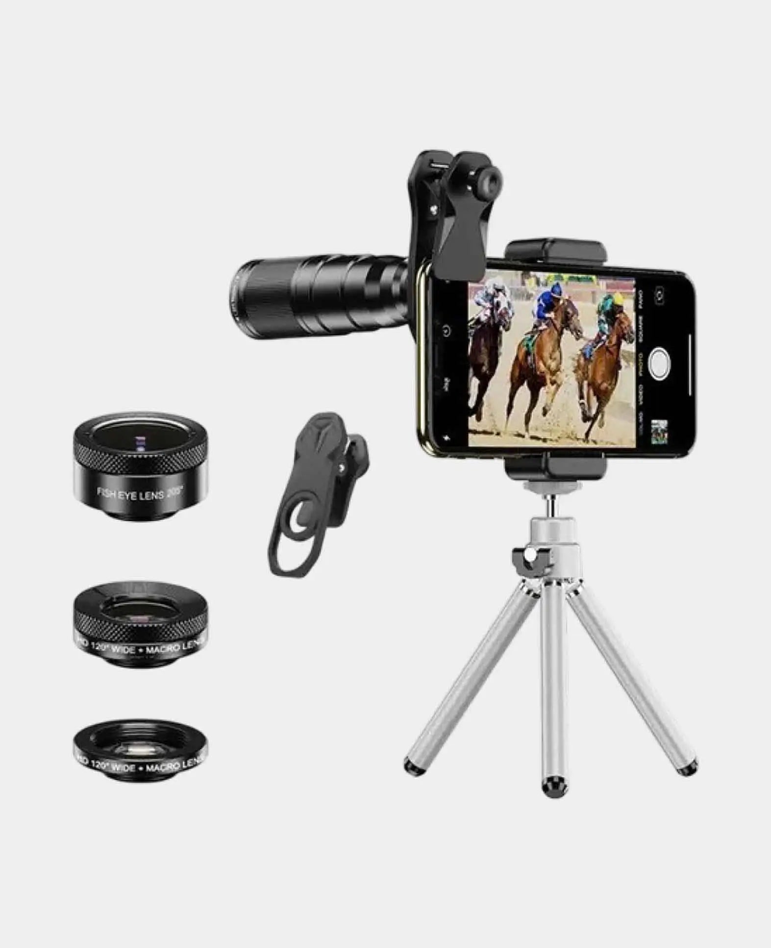 4in1 Smartphone Aluminum Camera Telescope Lens Telephoto Attachment with 22x