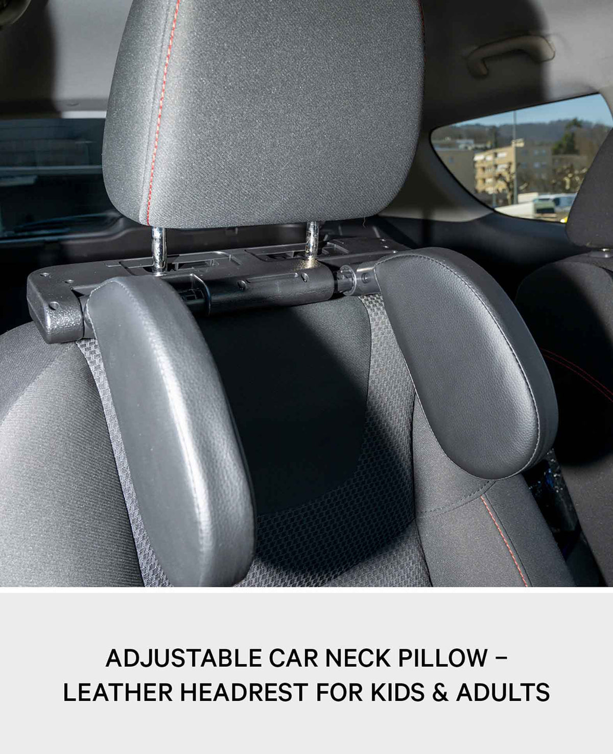 Car Seat Leather Headrest Automotive Car Neck Pillow 180° Adjustable