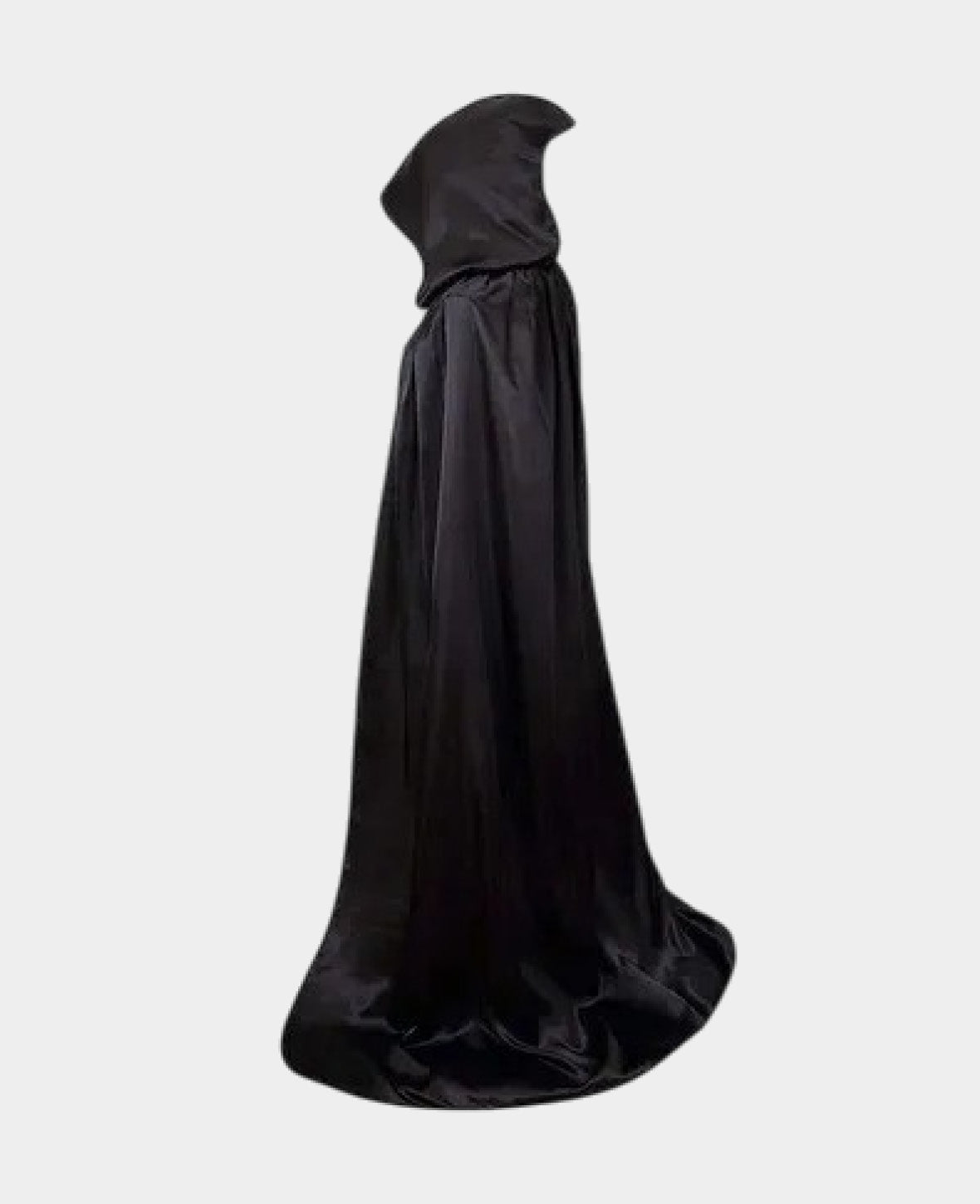 Fasnachts Erwachsenen Kostüm Vampir Cape Umhang mit Kapuze, Schwarz, 140cm