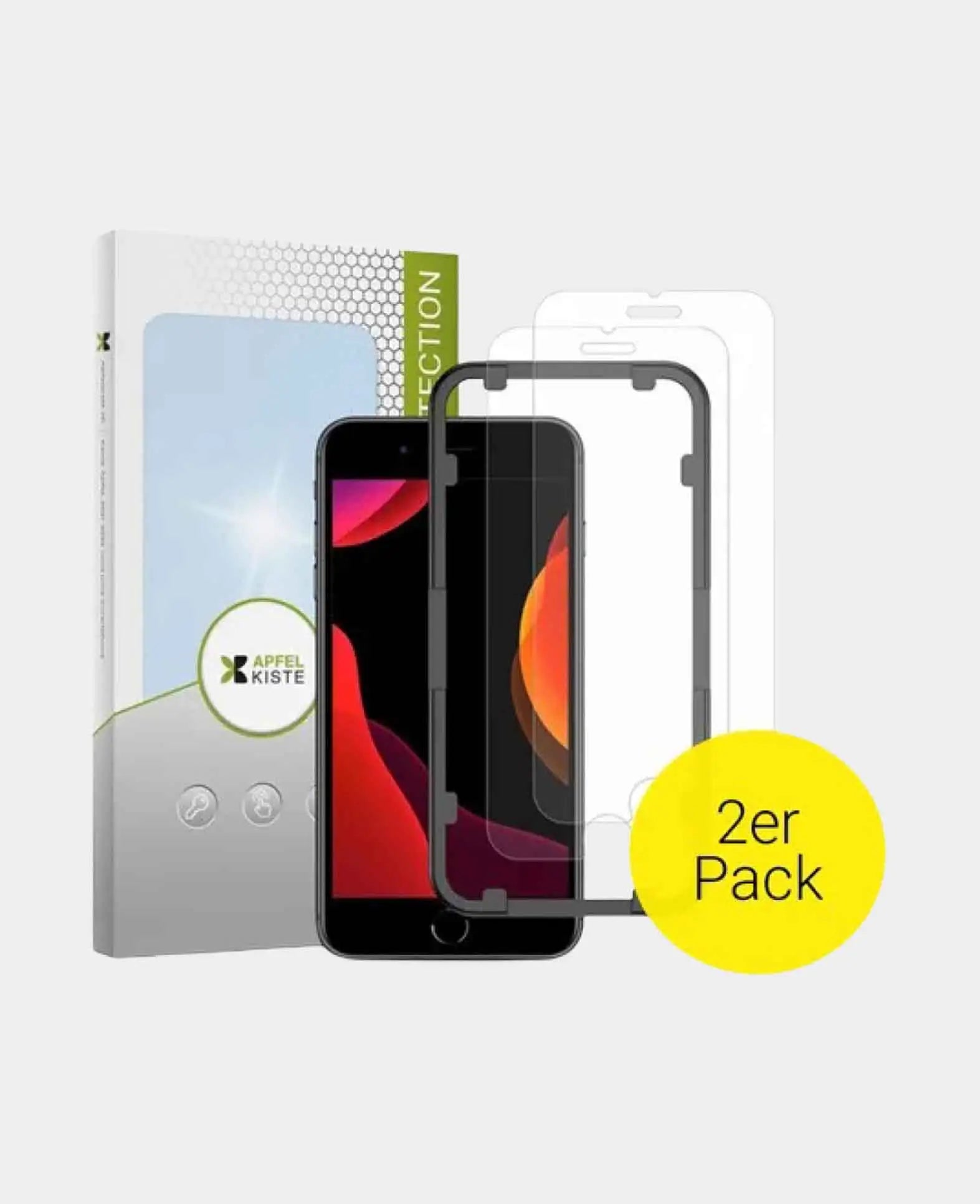 Apfelkiste - (2er Set) iPhone SE (2022/2020) / 8 / 7 / 6S Panzer Glas