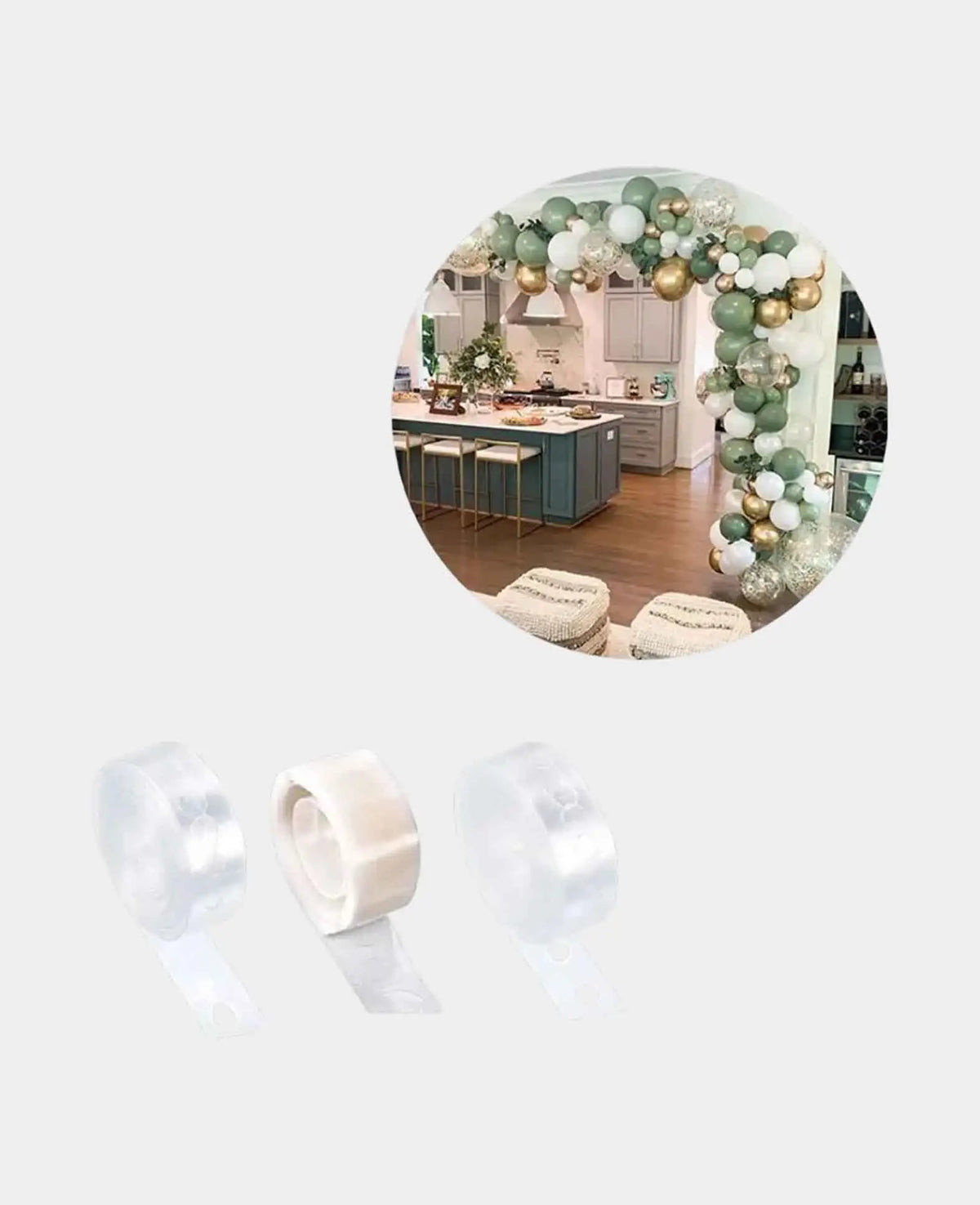 Balloon Arch Kit + Glue Dots - Transparent, 2x5m, 3-piece
