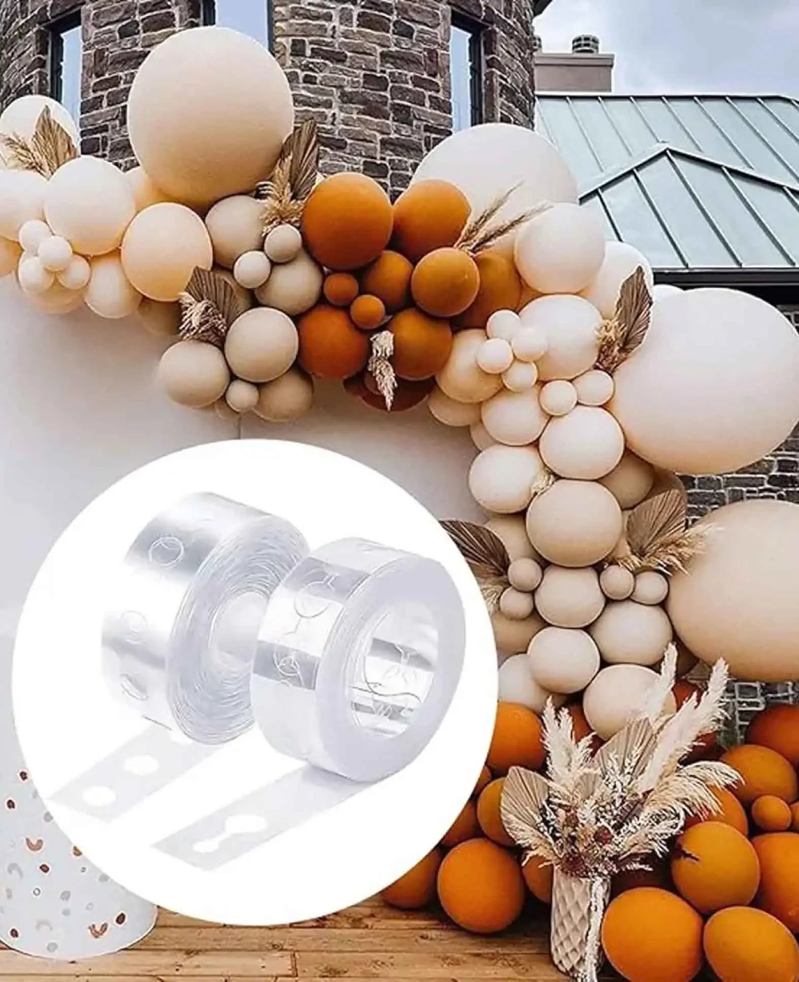 Balloon Arch Kit + Glue Dots - Transparent, 2x5m, 3-piece