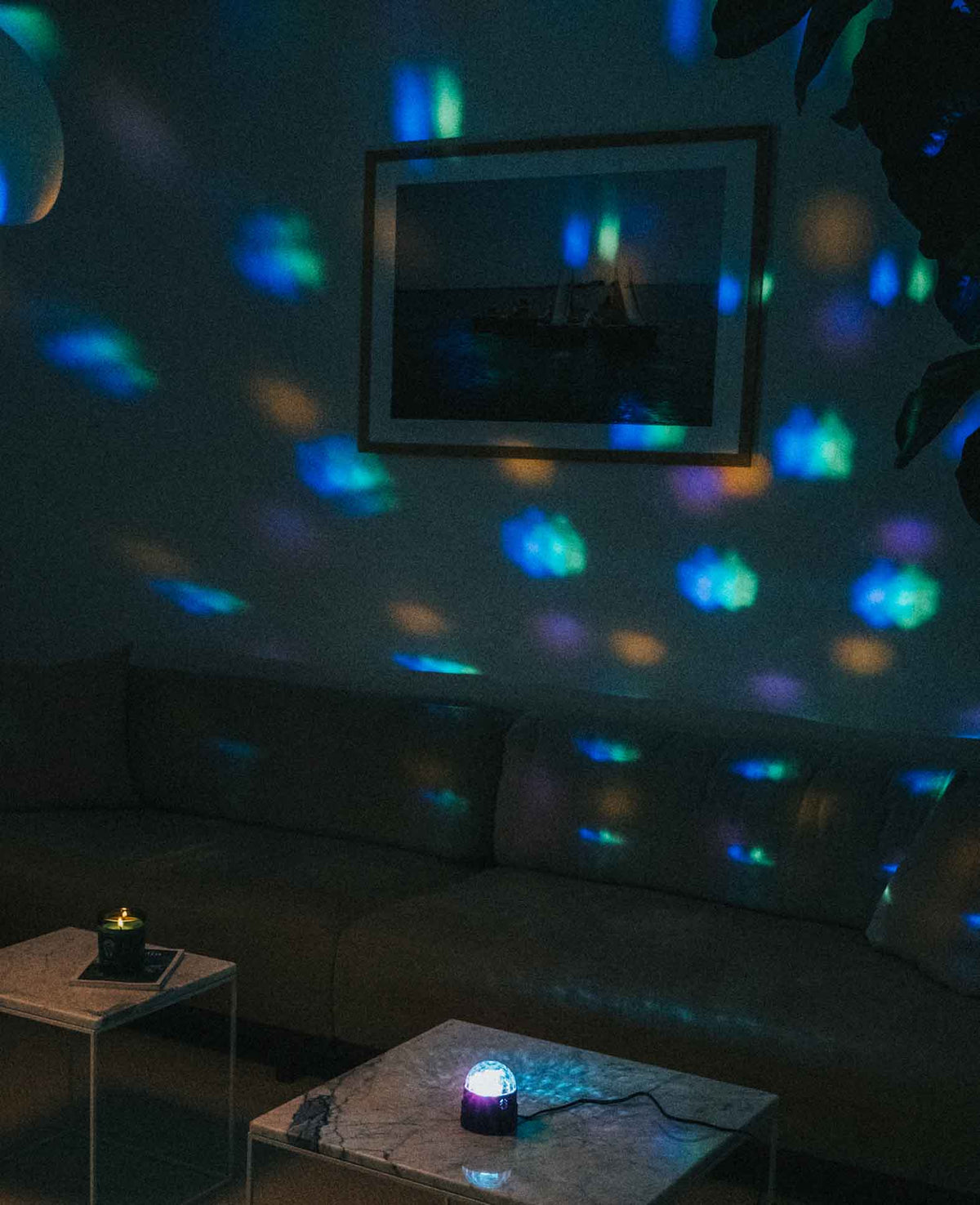 (Ø12cm) Boule disco LED multicolore à commande vocale avec télécommande
