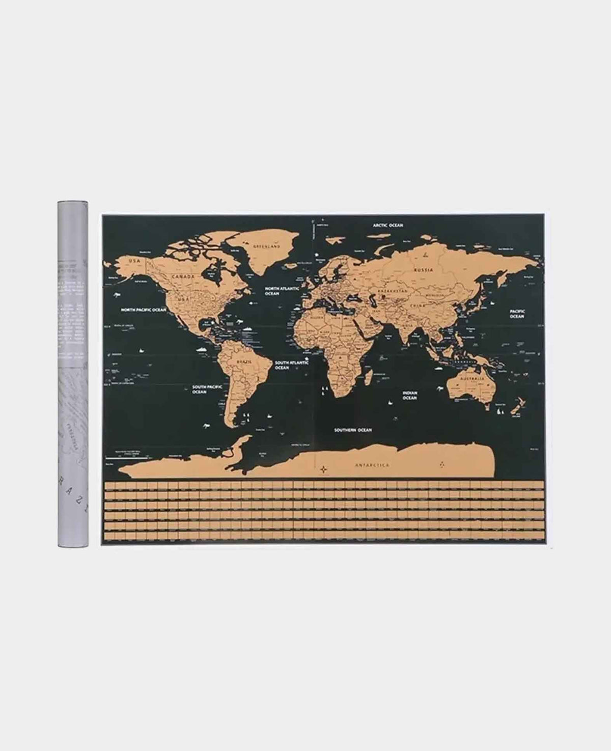 Scratch Off World Map Poster Black, 82x59cm