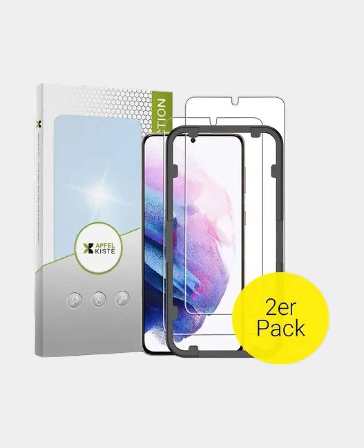 Apple Crate - (2-pack) Samsung Galaxy S21 5G Tempered Glass Display + Mon