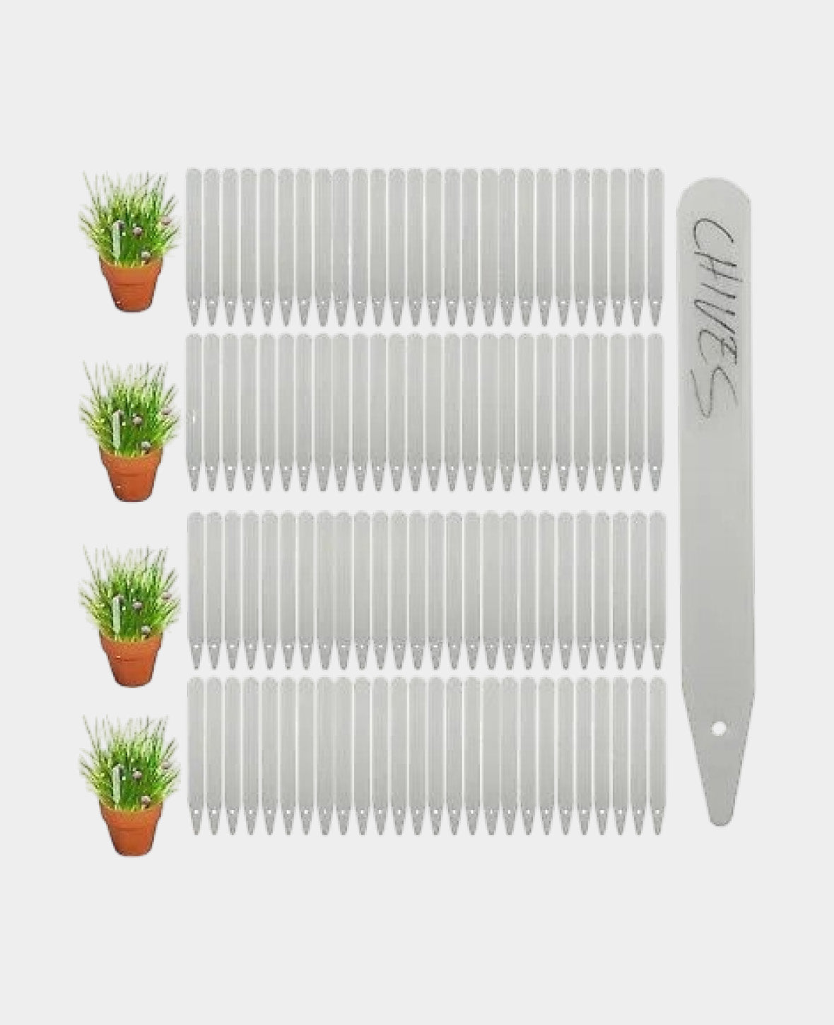 (Set of 100) 100x17mm Plant Labels, Water-Resistant Stick-In Tags for Window Boxes