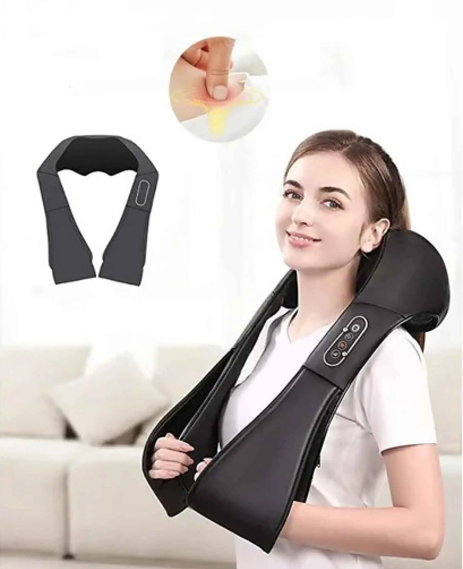 Massage Gerät Tiefenknetmassage mit Wärmefunktion + 3 Geschwindigkeits