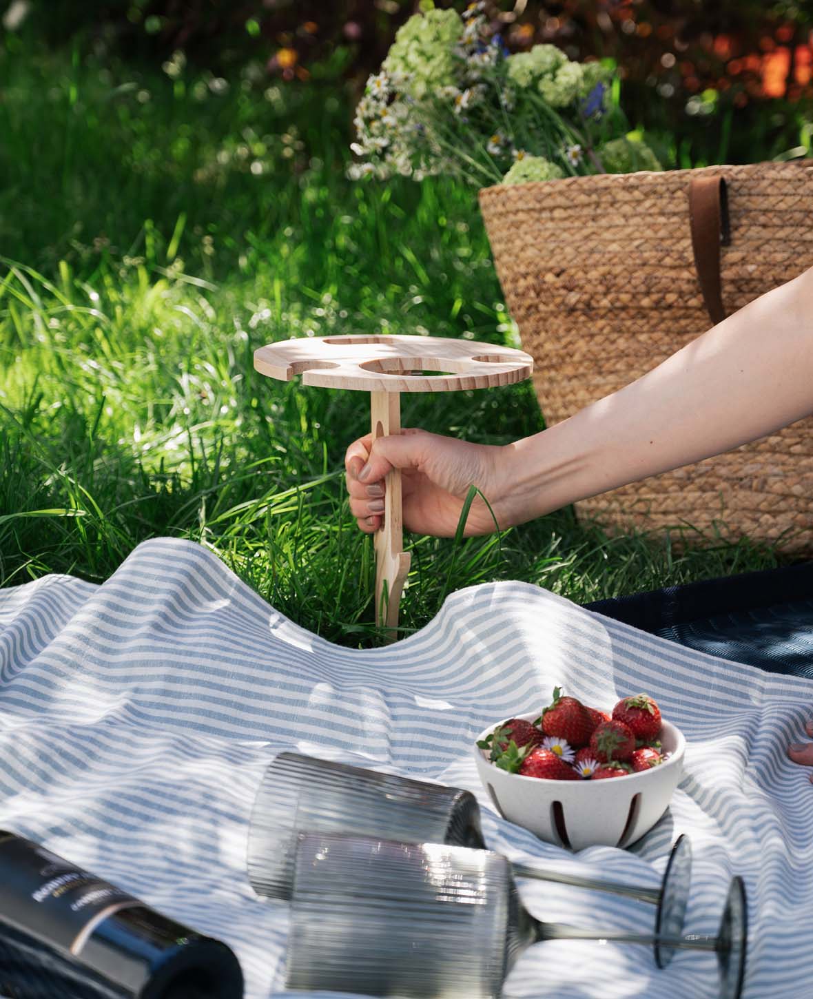 (19.5x31cm) Mini Outdoor Wooden Wine Table for Camping / Garden / Pi
