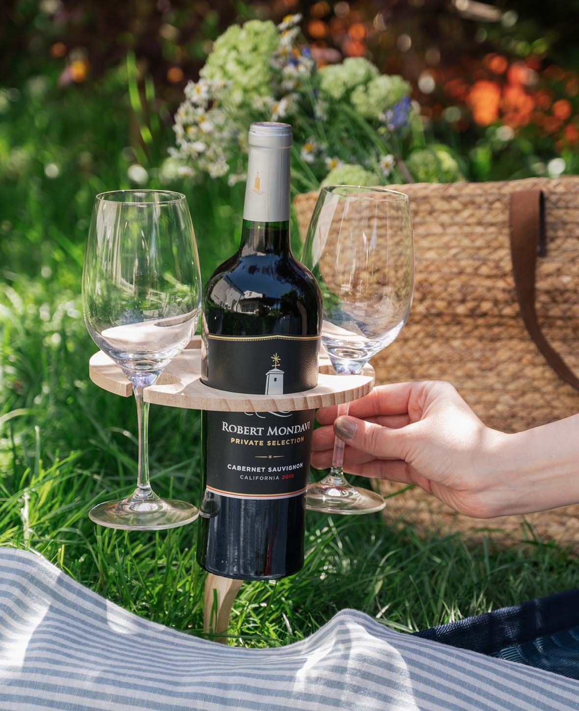 (19.5x31cm) Mini Outdoor Wooden Wine Table for Camping / Garden / Pi