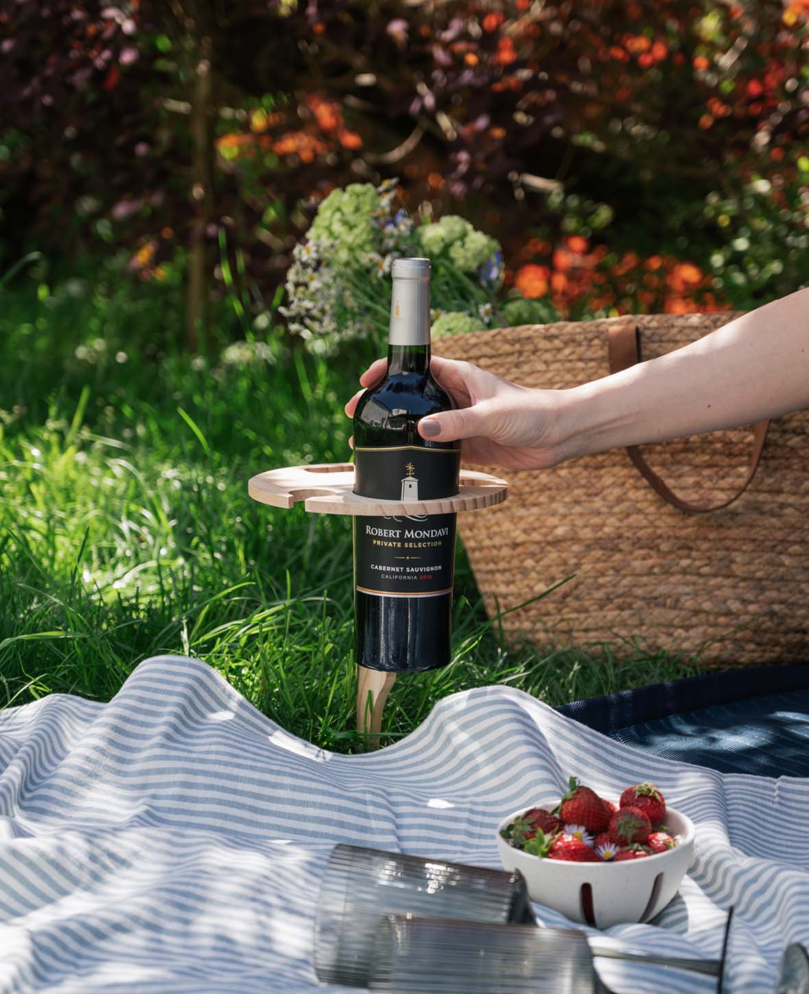 (19.5x31cm) Mini Outdoor Wooden Wine Table for Camping / Garden / Pi