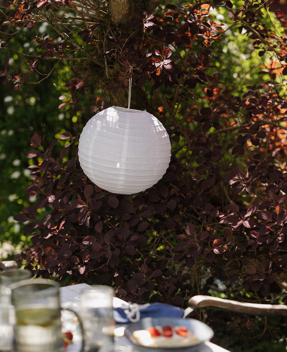 (Lot de 10) Lampion en papier Ø30cm avec LED, décoration pour fête / anniversaire /