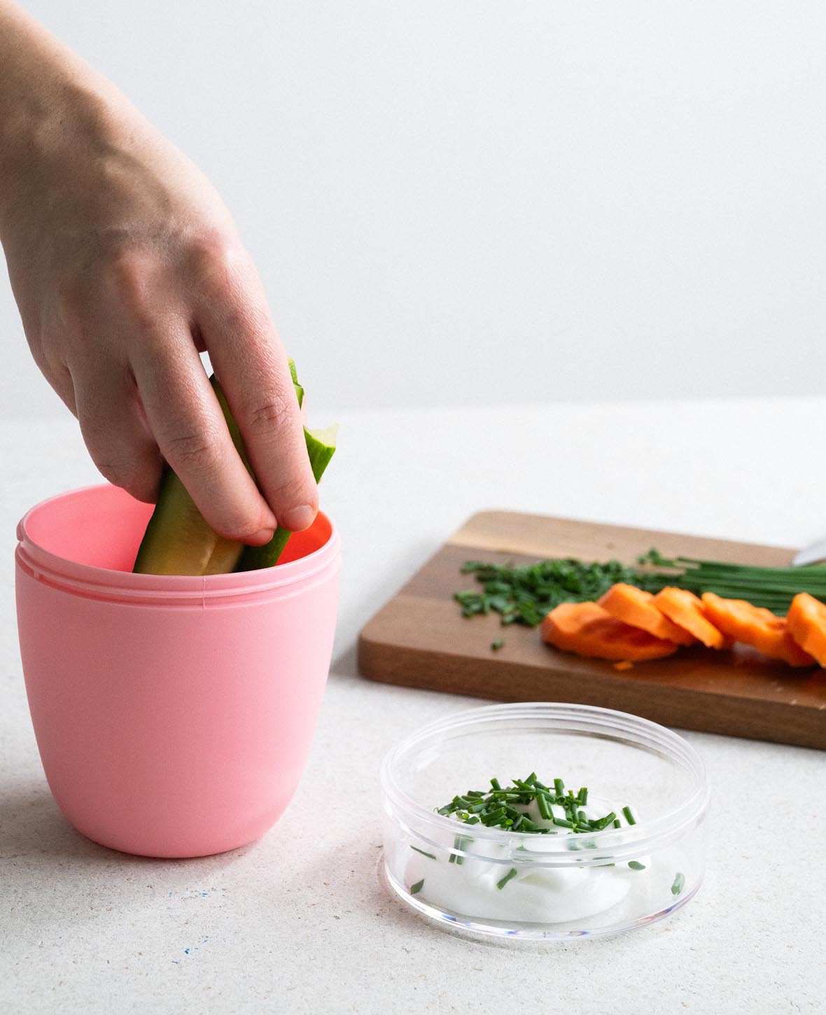 Müsli / Lunch Pot mit 2 Behältern, 700ml, Weiss / Rosa, 2 Stück