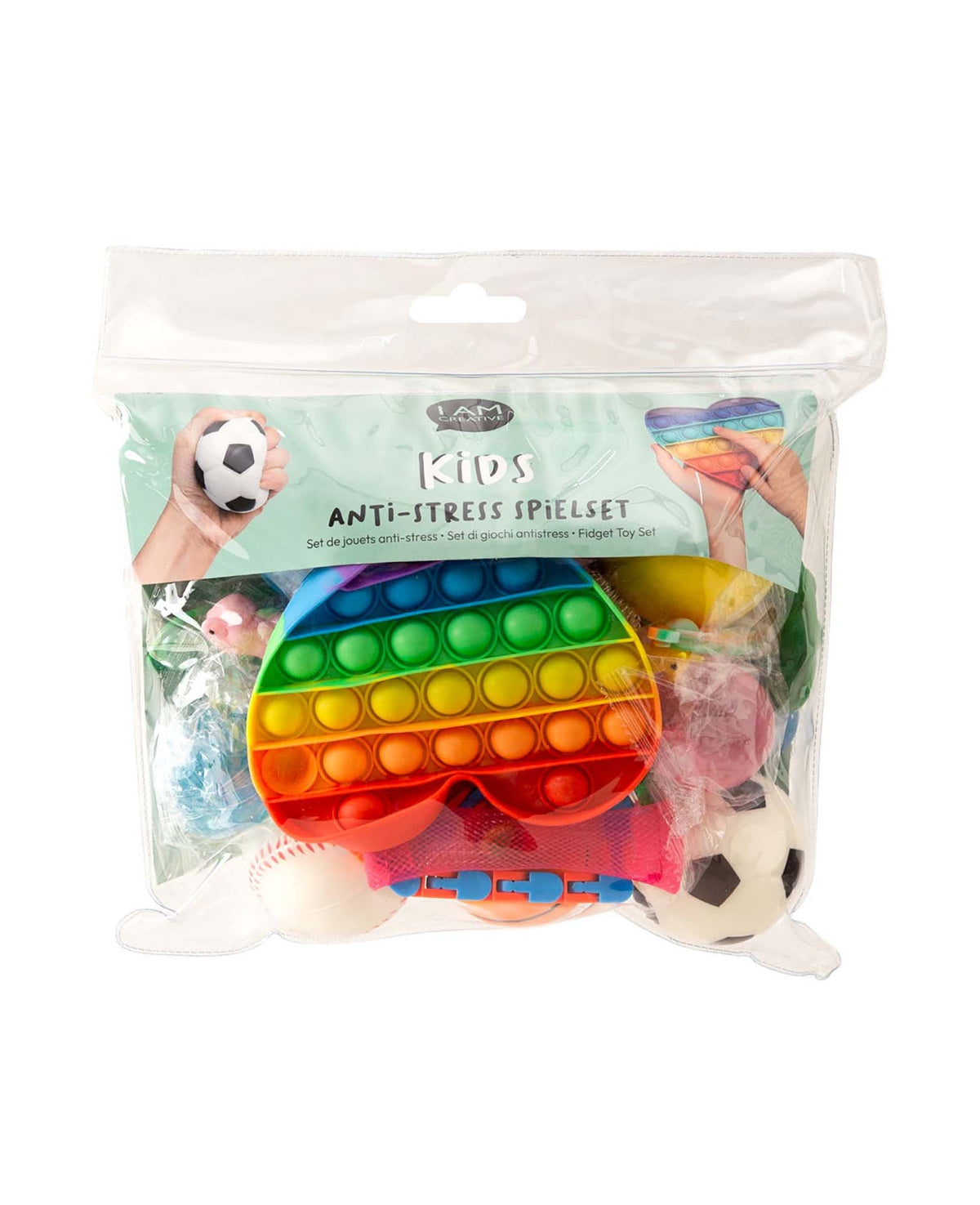 Anti-Stress Silicone Bubbles Pop It Fidget Games, Colorful, 35-Piece.