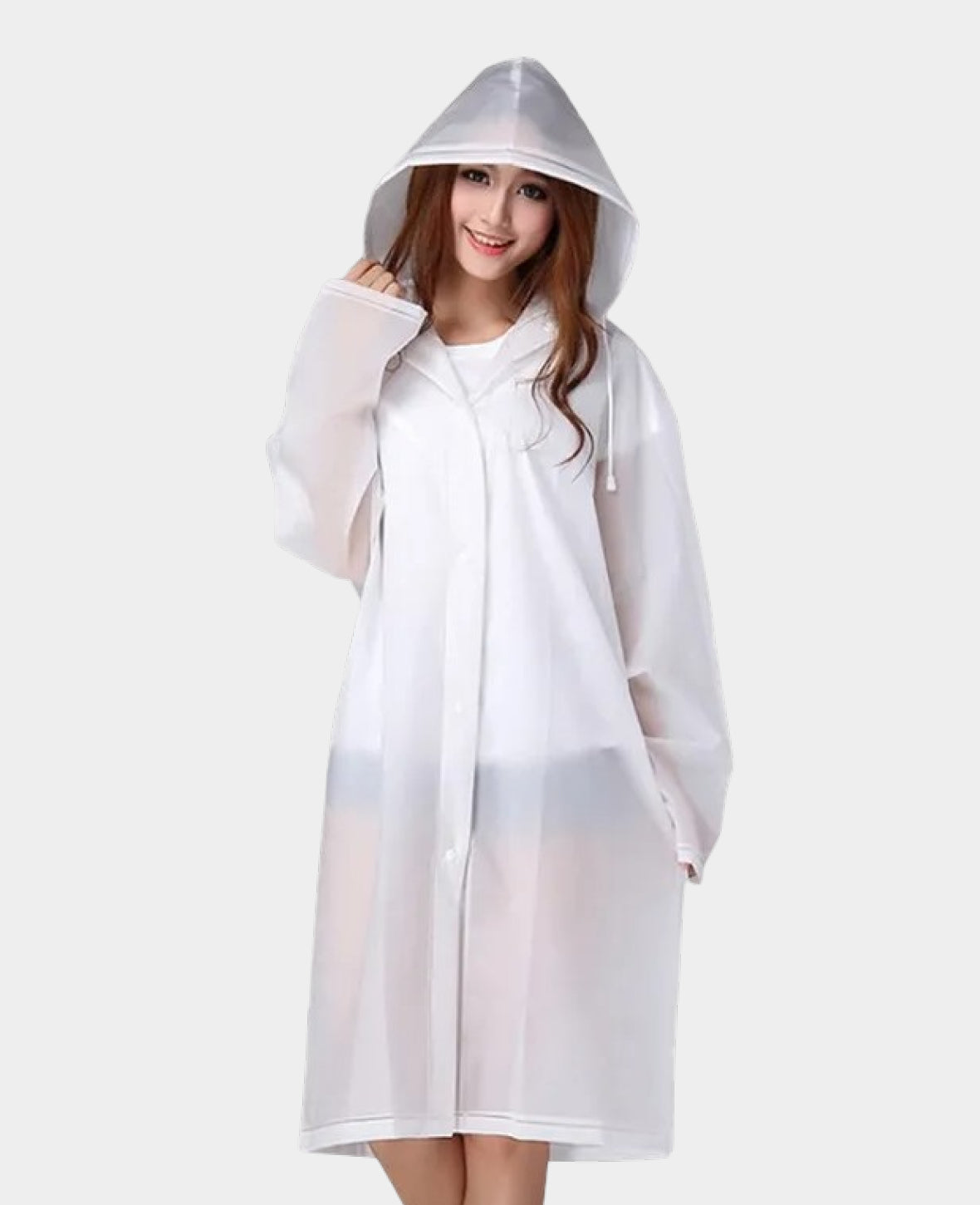 (145cm) Unisex Regenjacke Windmantel Poncho Regencape mit Kapuze + Dru