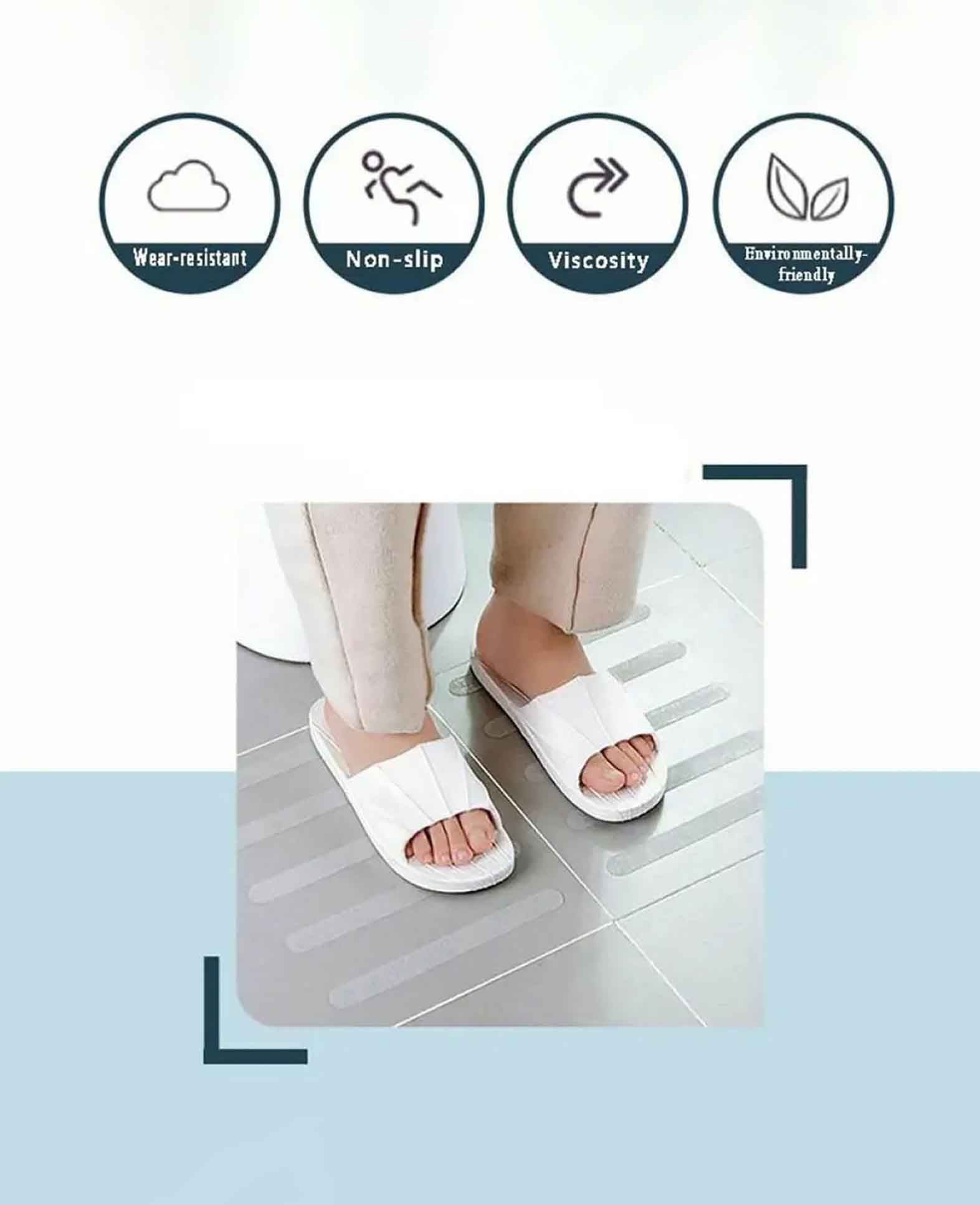 (19-tlg. Set) 2x38cm Selbstklebendes Anti-Rutsch Pad Sticker, Dusche
