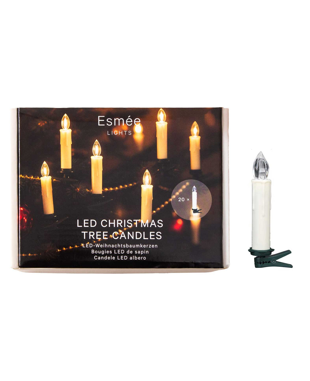 LED Weihnachtsbaum / Christbaum Kerzen mit Clip, Warmweiss, 10cm, 20 Stk.