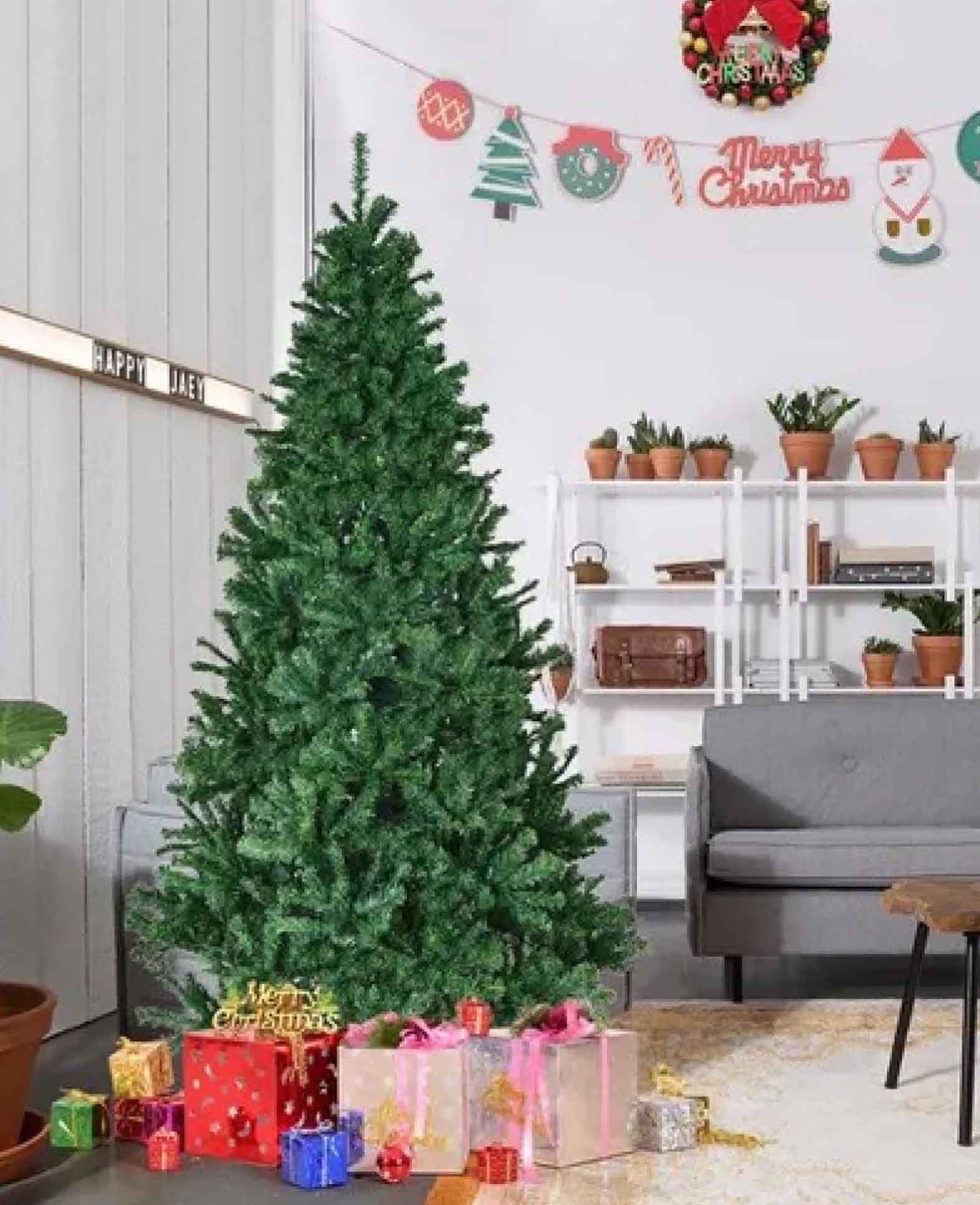 Christbaum Künstlicher Weihnachtsbaum Deko Tannenbaum, Grün, 180cm