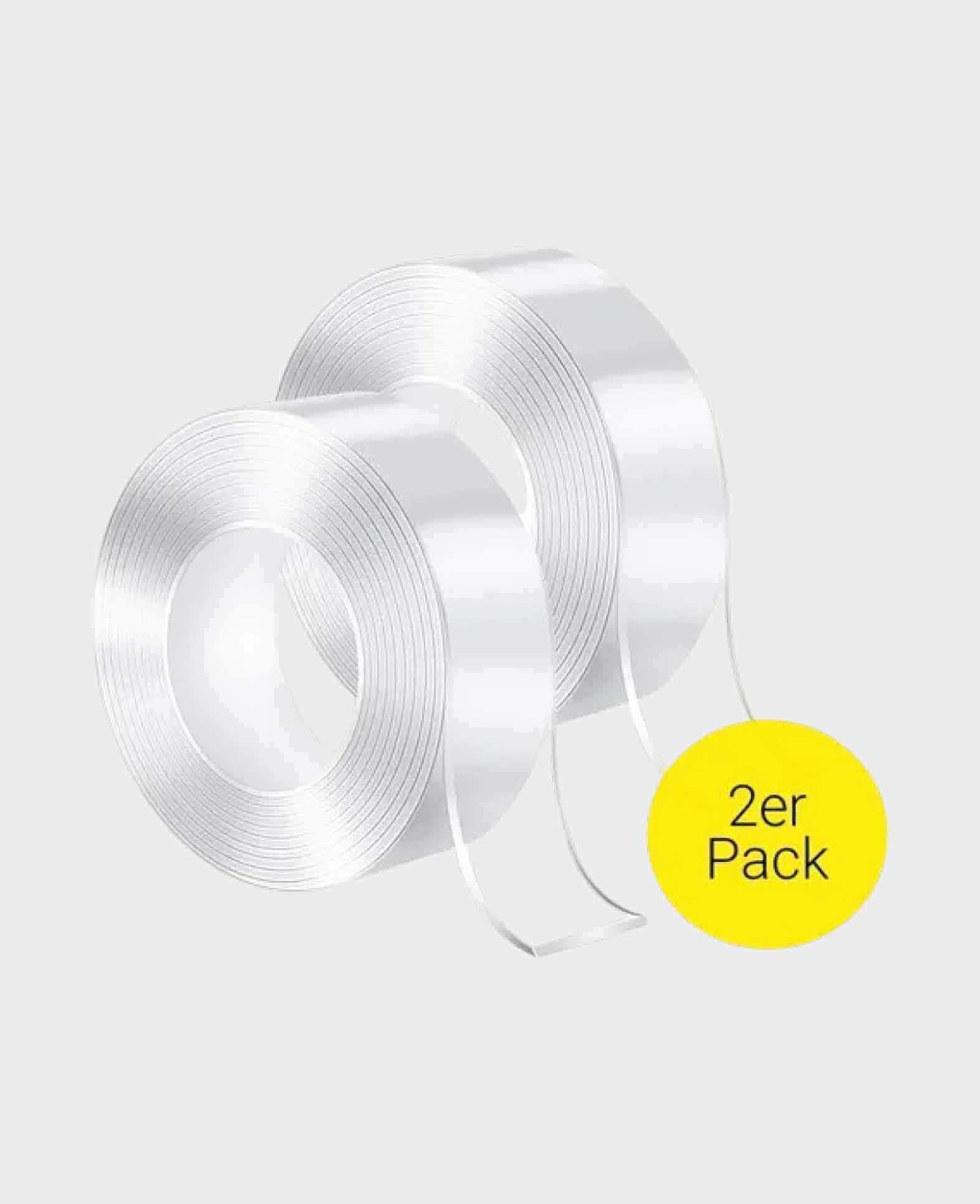 (2er Set) 50mmx5m Doppelseitiges Nano Klebeband Wasserdicht / Wiederve
