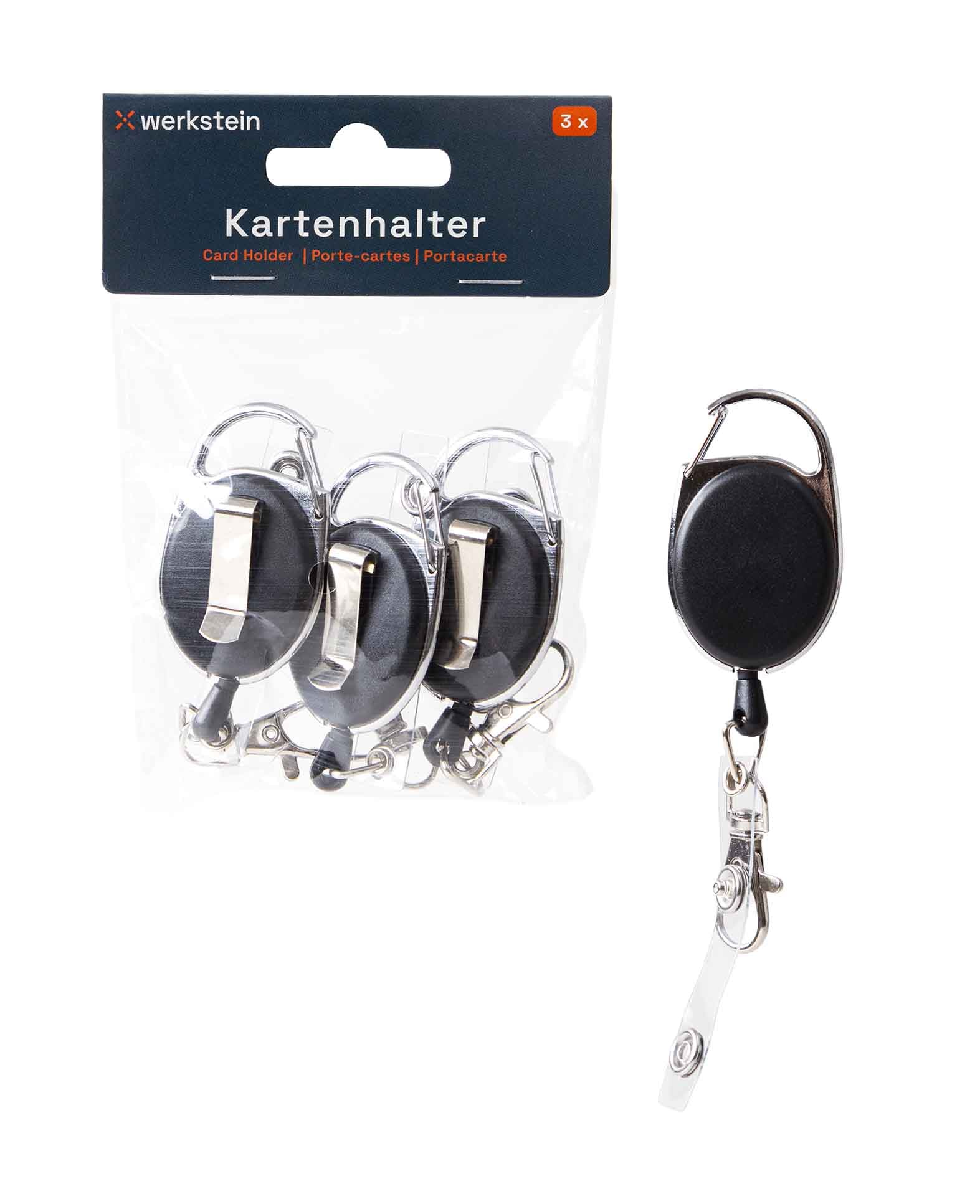 (3er Set) Anti-Lost Key-Bak Schlüsselanhänger mit Gürtelclip + Kartenh