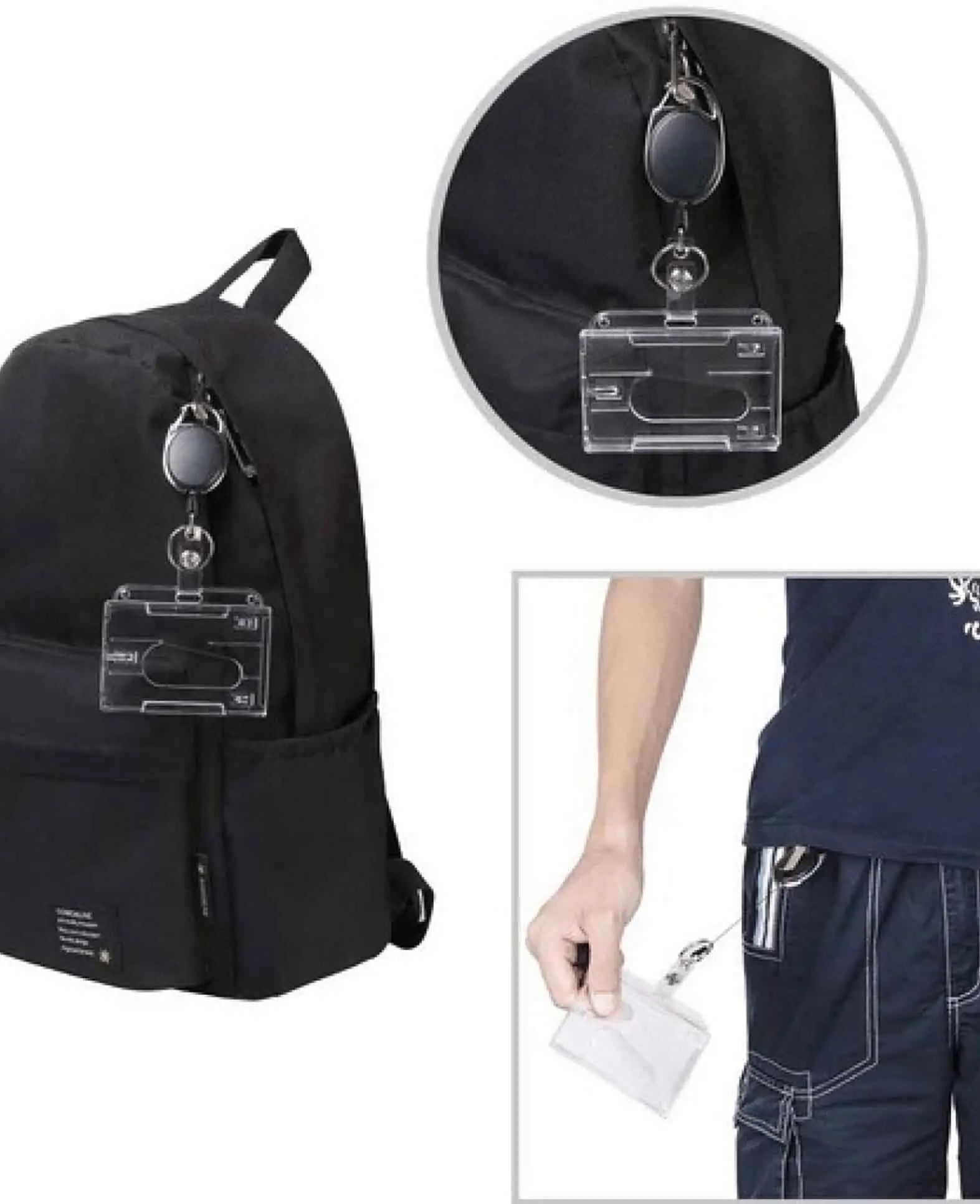 (3er Set) Anti-Lost Key-Bak Schlüsselanhänger mit Gürtelclip / Kartenh