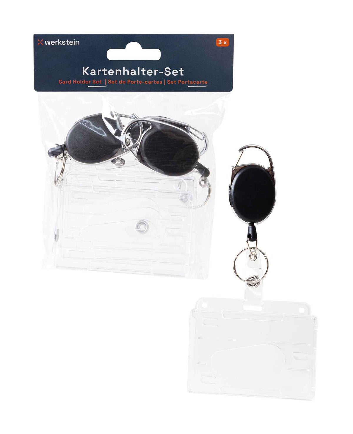 (3er Set) Anti-Lost Key-Bak Schlüsselanhänger mit Gürtelclip / Kartenh