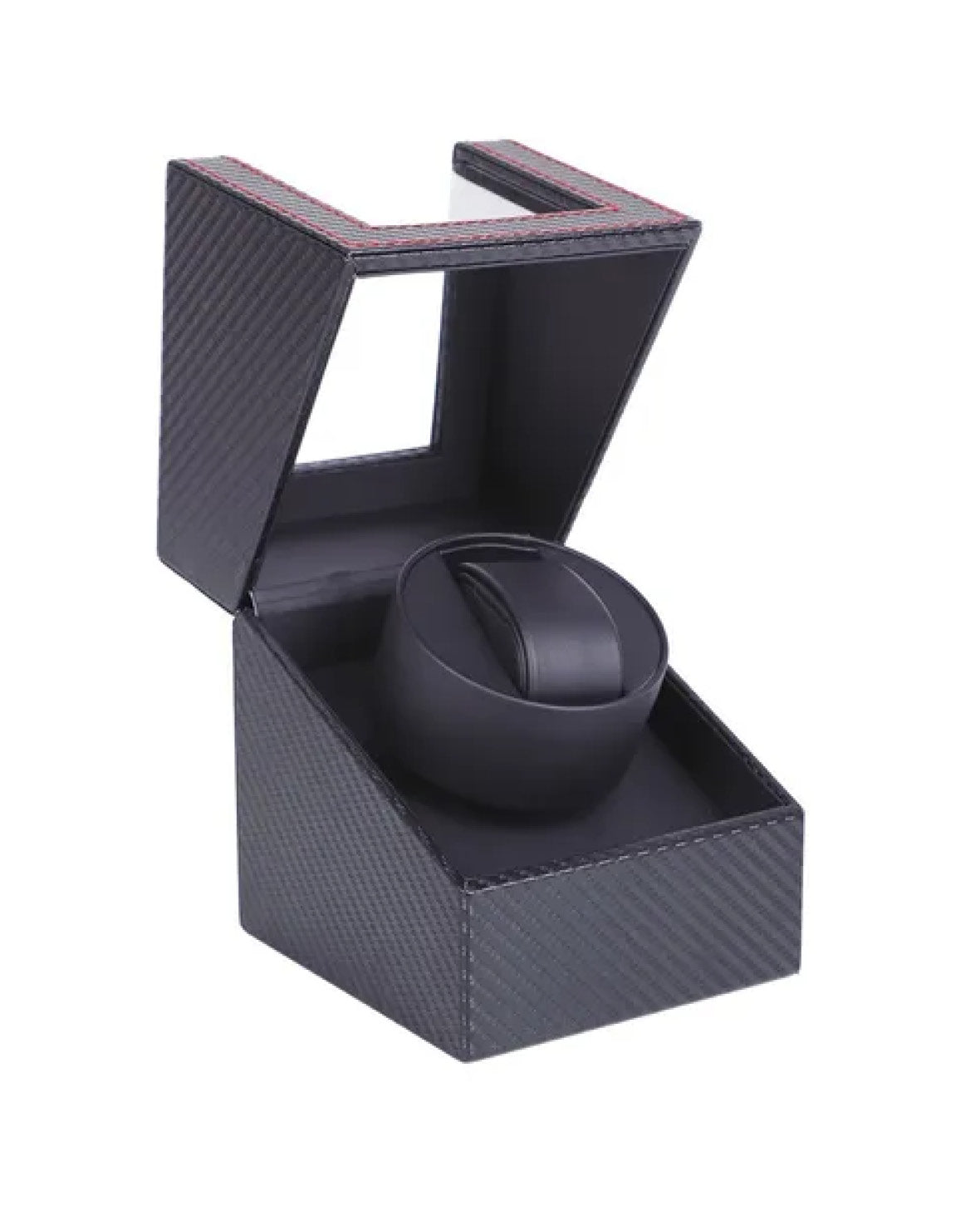 Automatic Leather Watch Winder Box Rotating Watch Case in Carbo