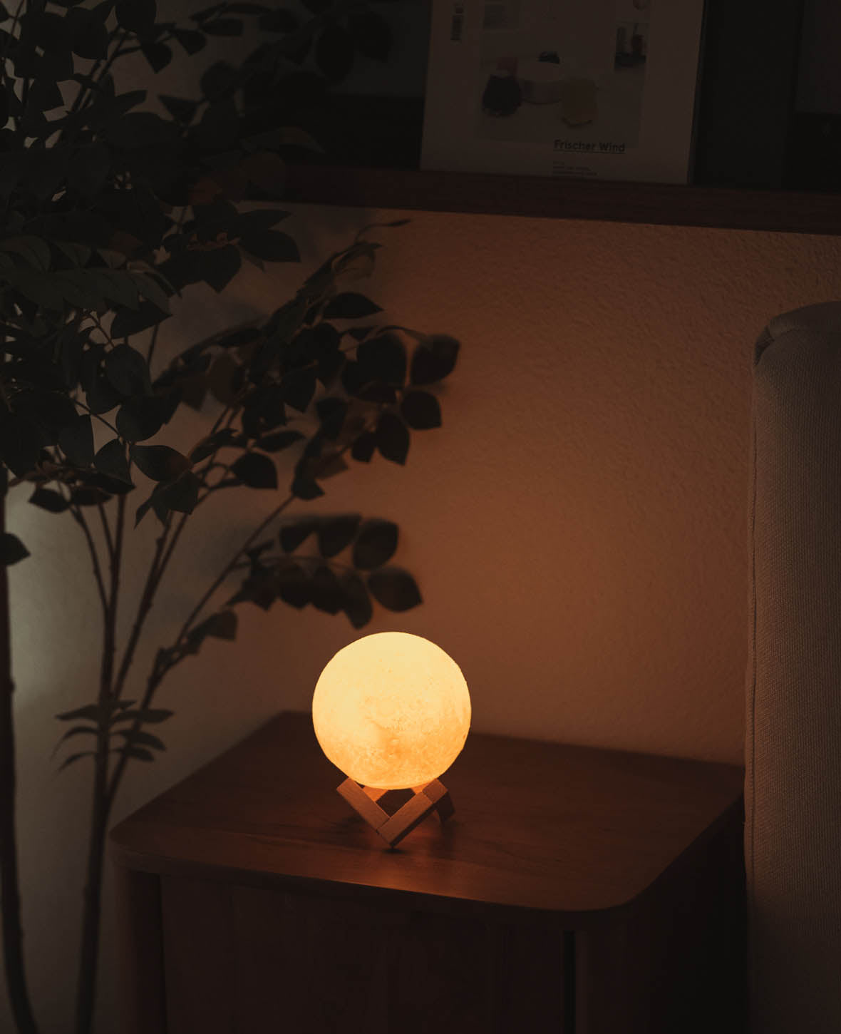 (Ø12cm) Lampe de Lune 3D LED Veilleuse USB Décoration Éclairage Tactile -