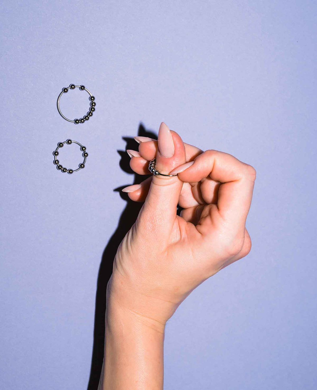 (3-Piece Set) Anti-Stress Fidget Finger Ring - Silver