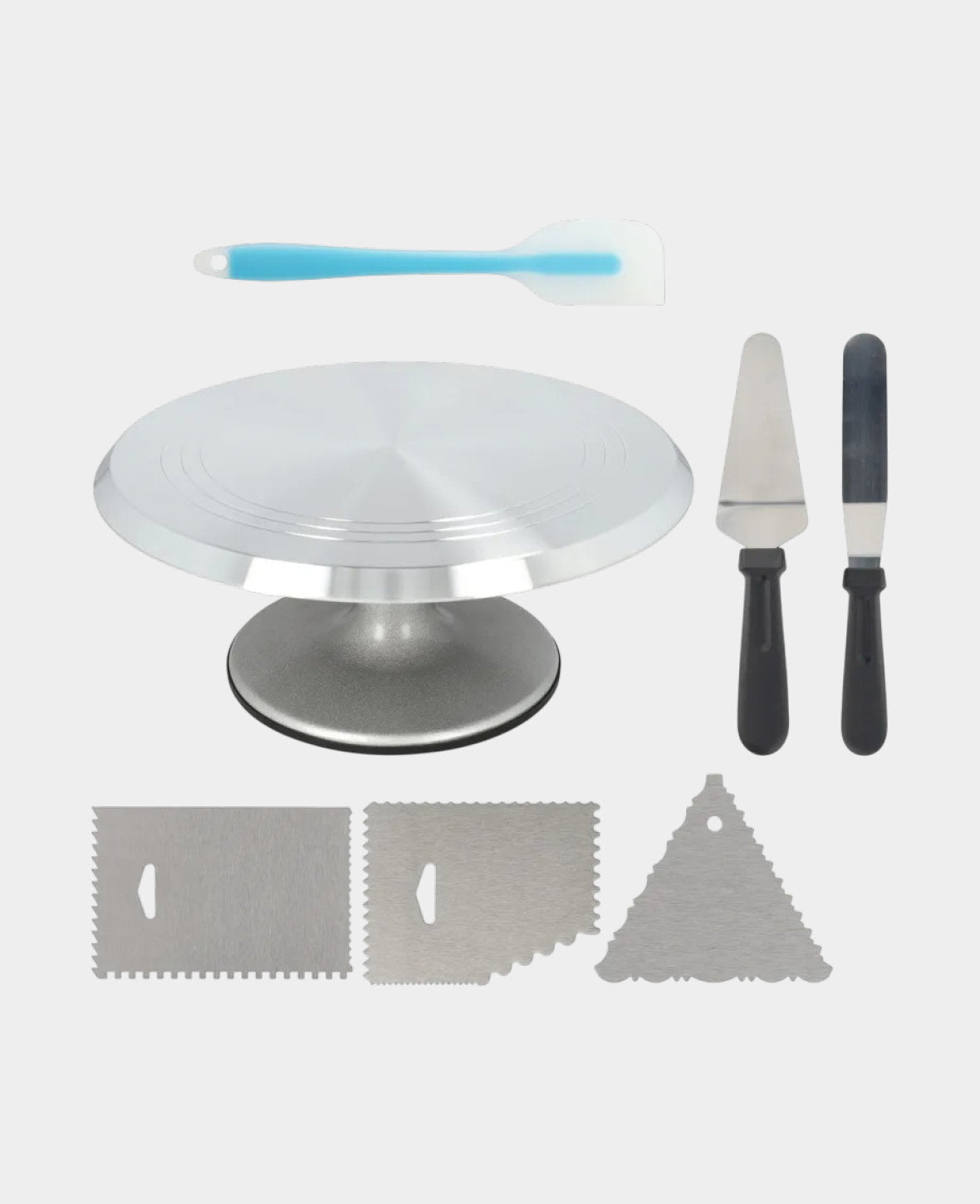 (7-piece set) Ø30cm Rotating Cake Stand Cake Turntable Decorating Se