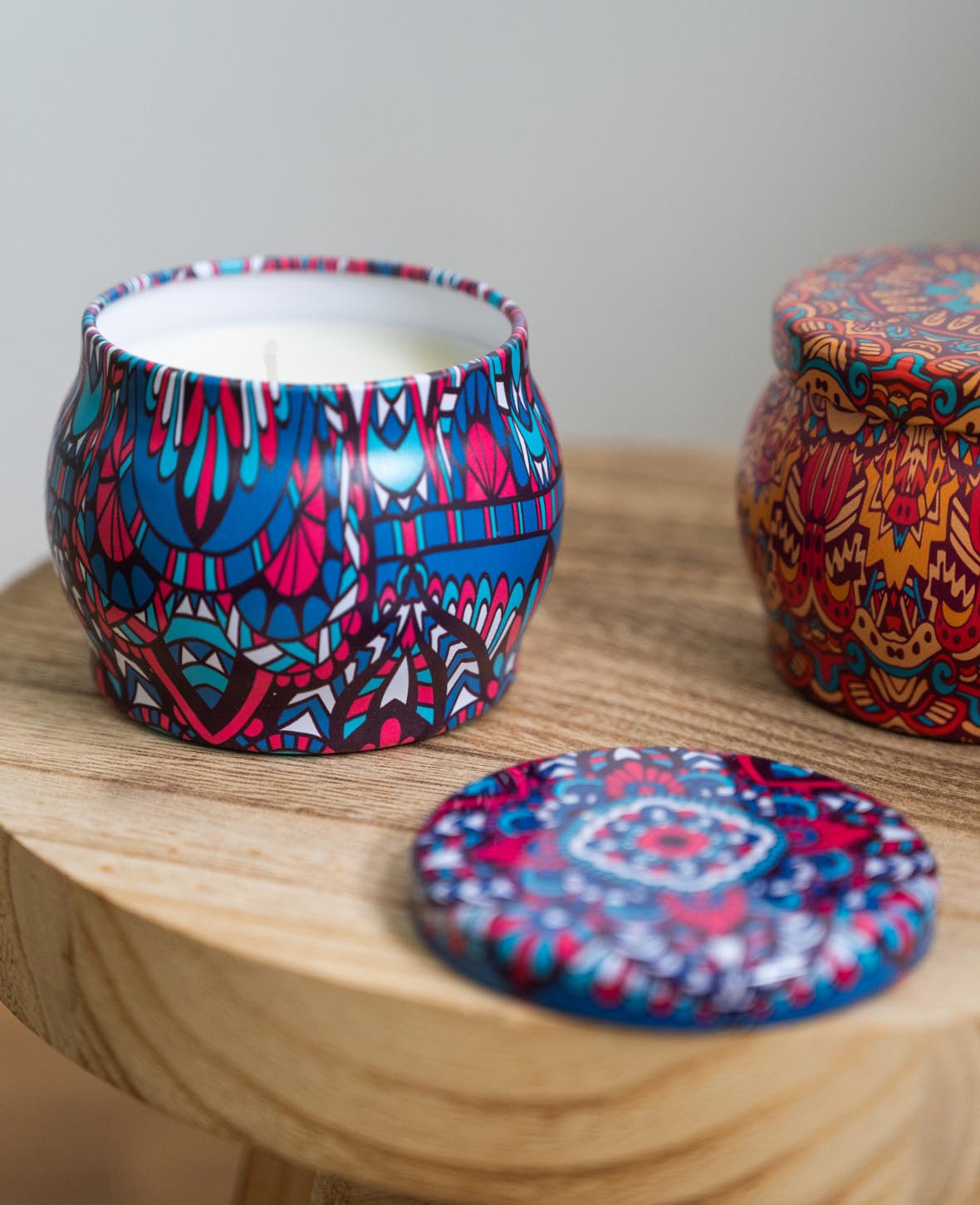Duft Kerzen Geschenkset im Mandala Design - 100% Sojawachs