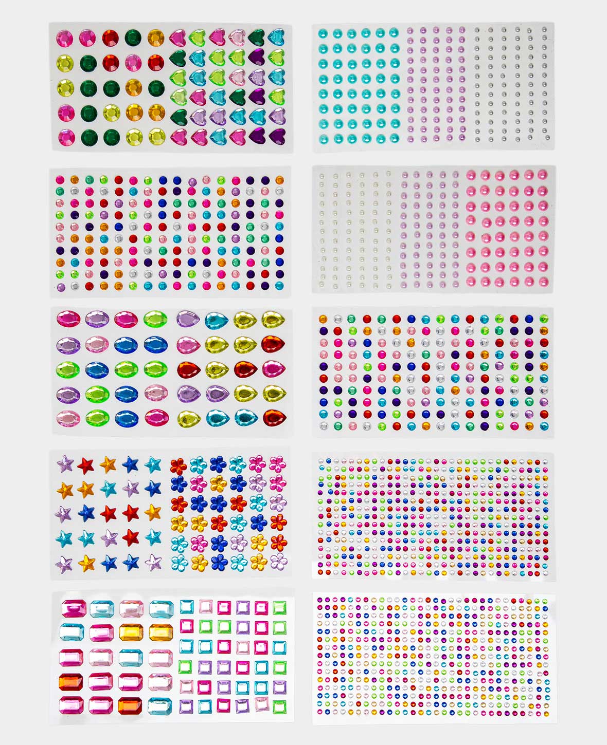 3D Gemstone Look Self-Adhesive Pearls, 14 Sheets