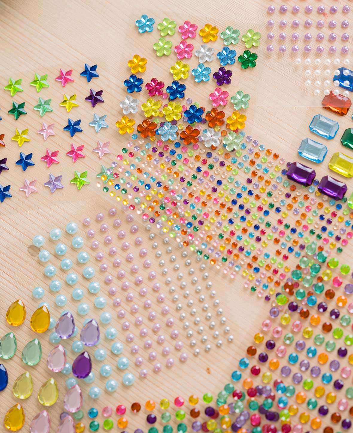 Stickers 3D effet pierre précieuse Perles autocollantes, 14 feuilles