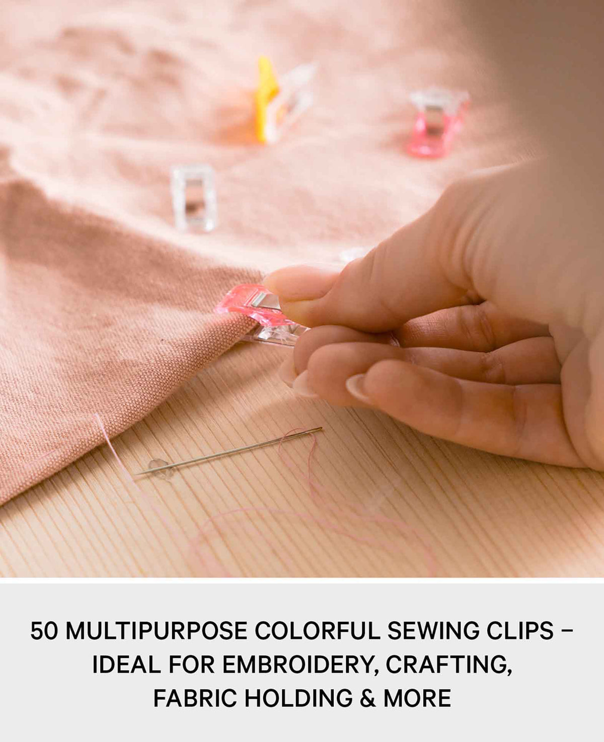 Fabric Clips Notions Sewing Accessories Multipurpose Clips, Colorful, 50 pcs.