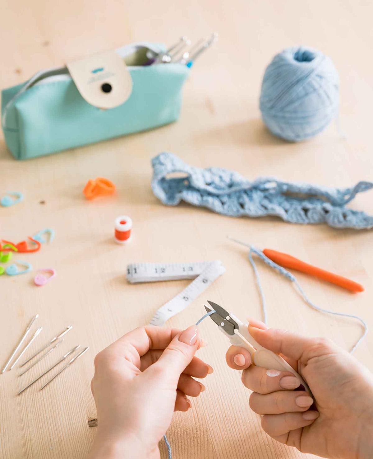 Häkel Handwerk Kit DIY Mercerie Nadeln mit Massband + Etui, 36-tlg.