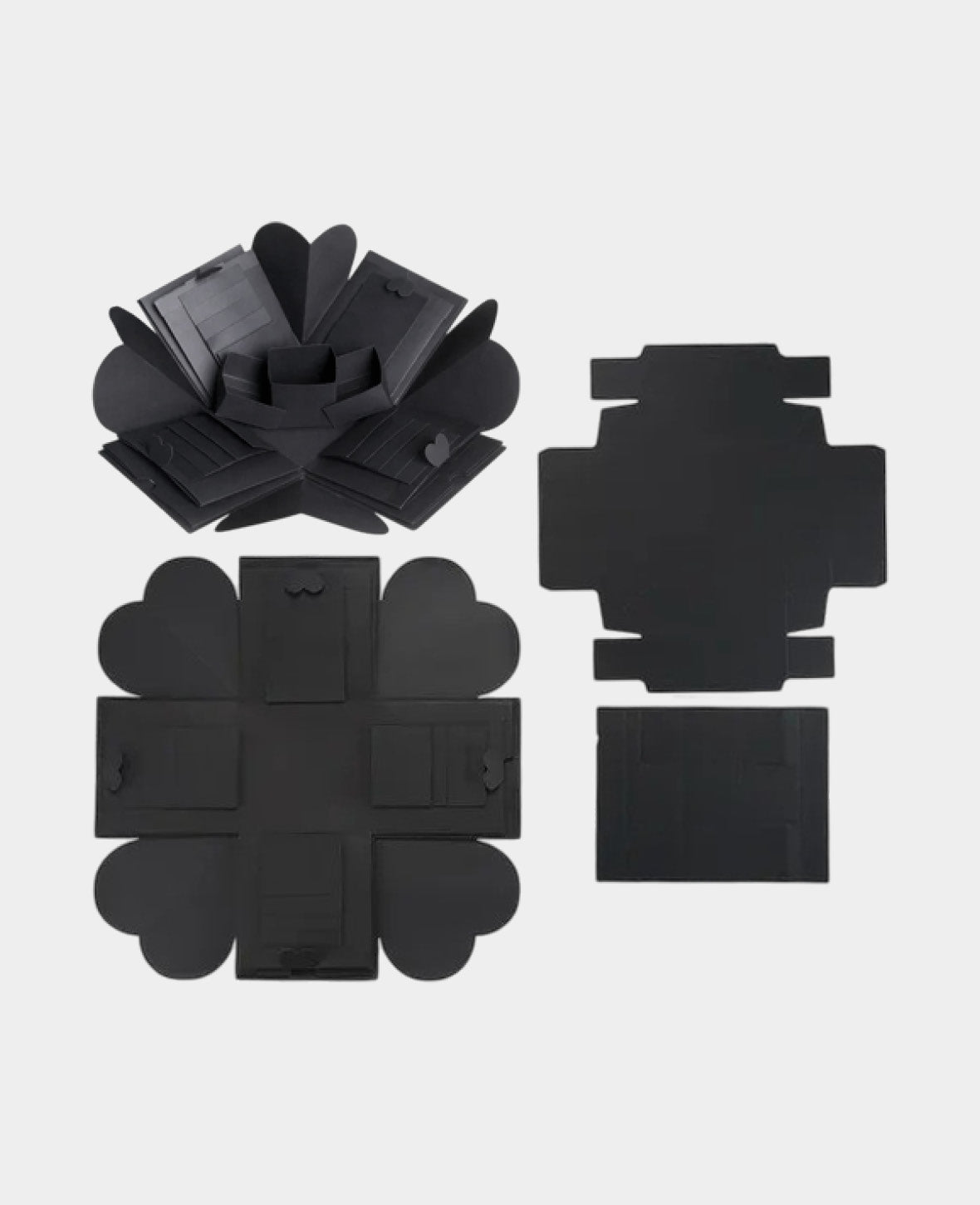 Foto Bastel Geschenk Box Handmade Schachtel DIY Überraschungsbox - Schwarz