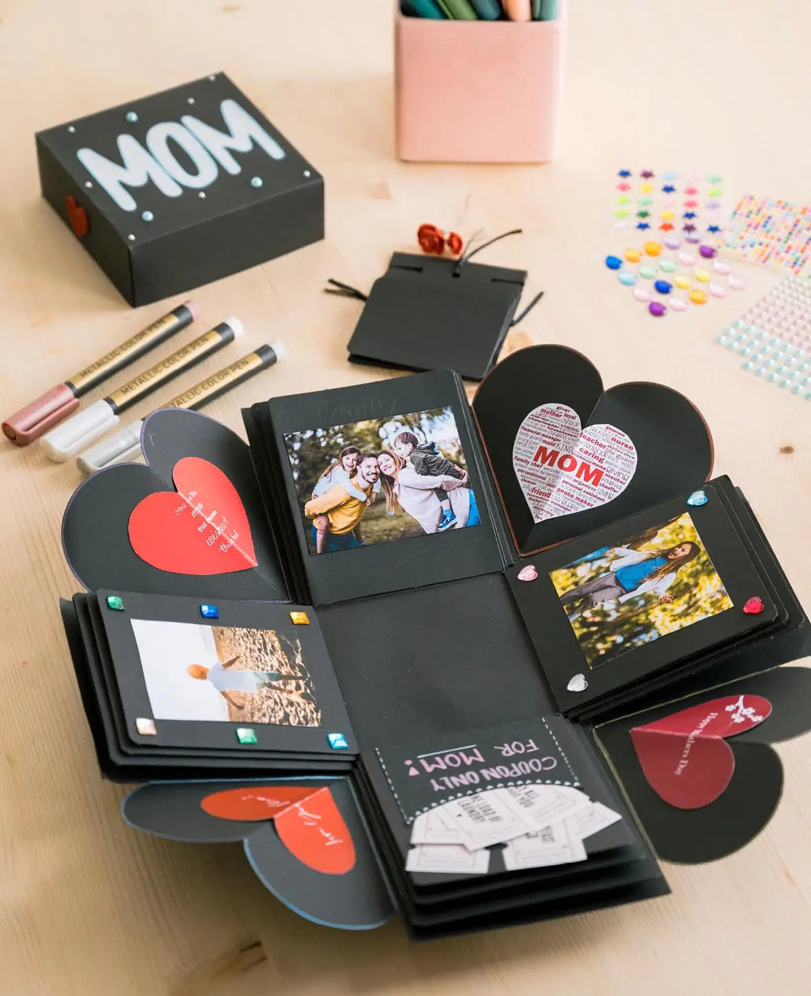 Photo Craft Gift Box Handmade Box DIY Surprise Box - Black
