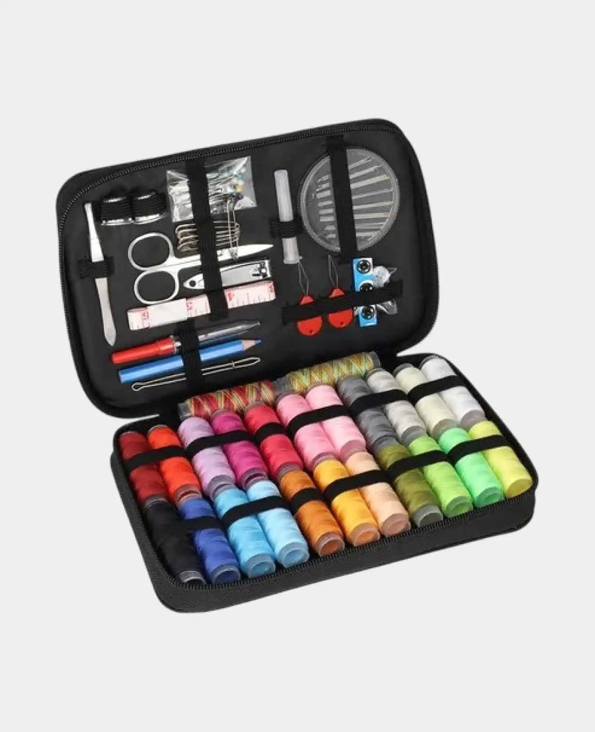 Kit de couture créative Mercerie Accessoires Aiguille / Fil / Mètre ruban + Étui, 94 pcs.