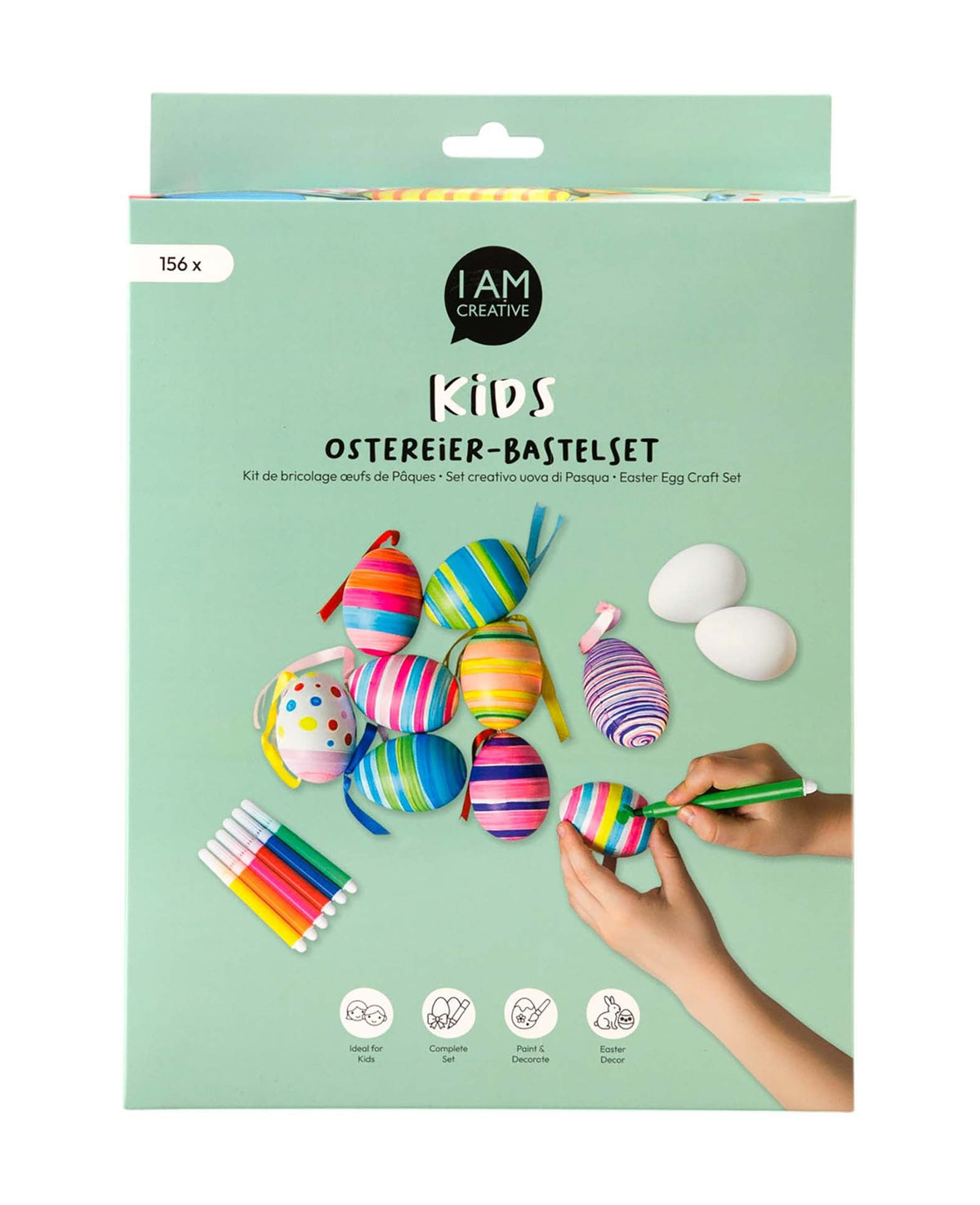 (156 p.) Kit de bricolage Pâques œuf avec stylos & ruban