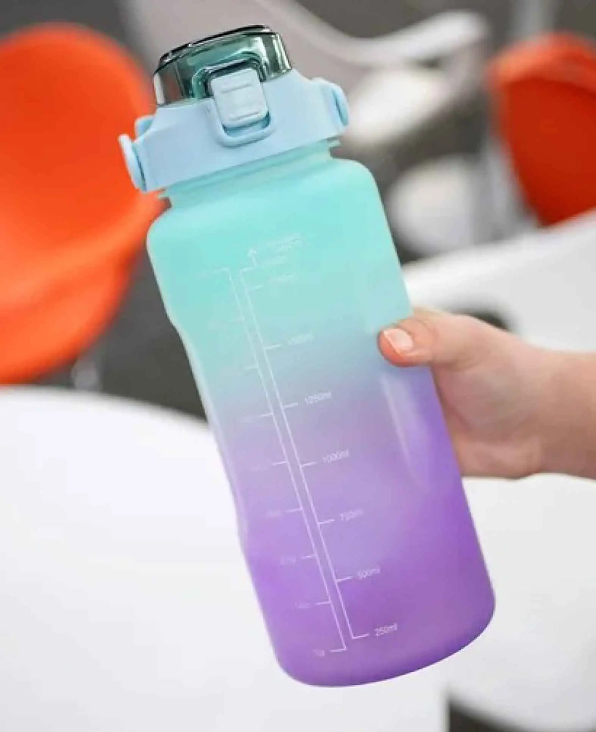 (2L) Portable Fitness Water Bottle with Time Marker - Gradient