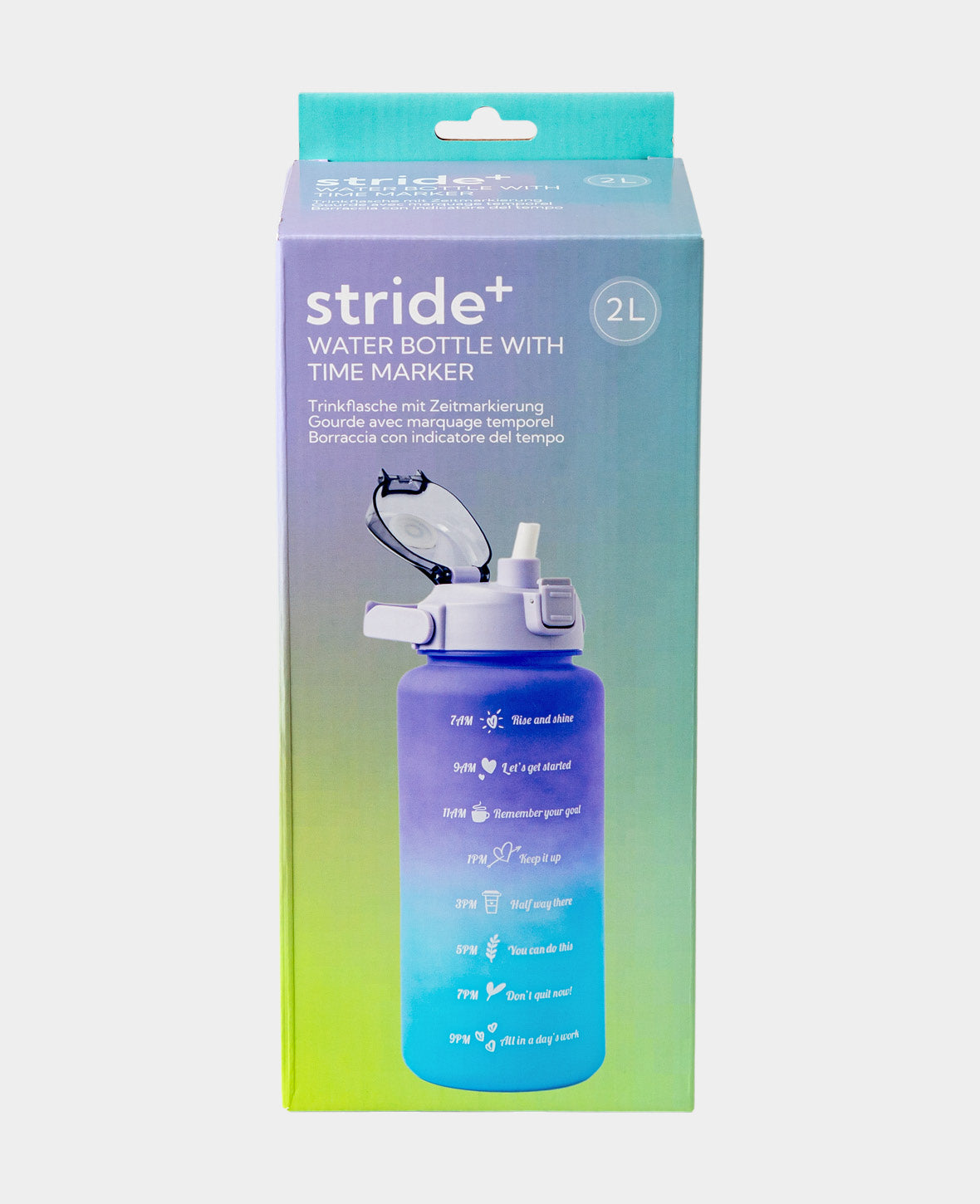 (2L) Portable Fitness Water Bottle with Time Marker - Gradient L