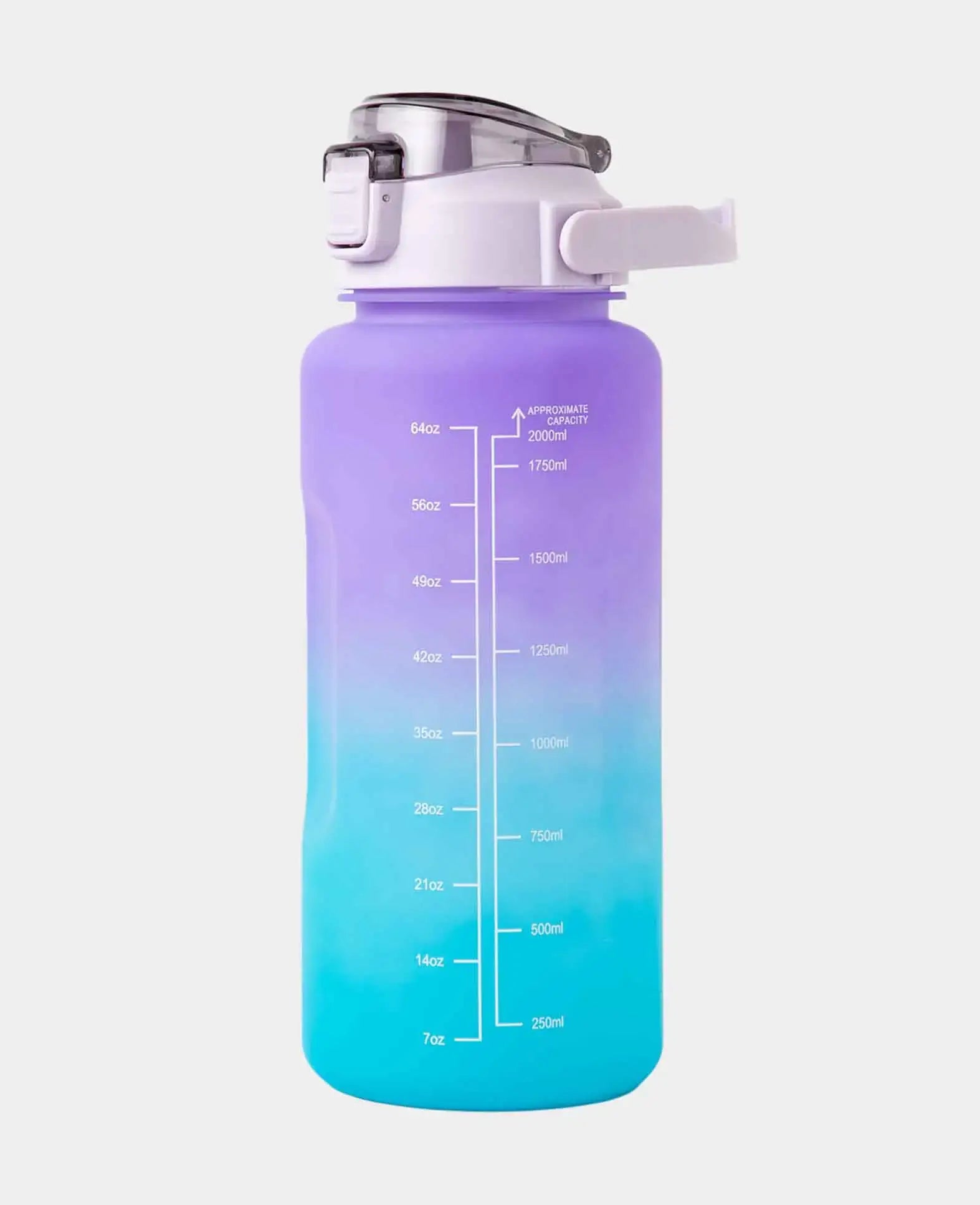 (2L) Portable Fitness Water Bottle with Time Marker - Gradient L