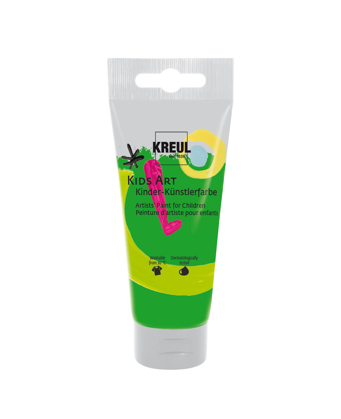 KREUL Kids Art Kinder-Künstlerfarbe, Permanentgrün, 75 ml, 1 Tube