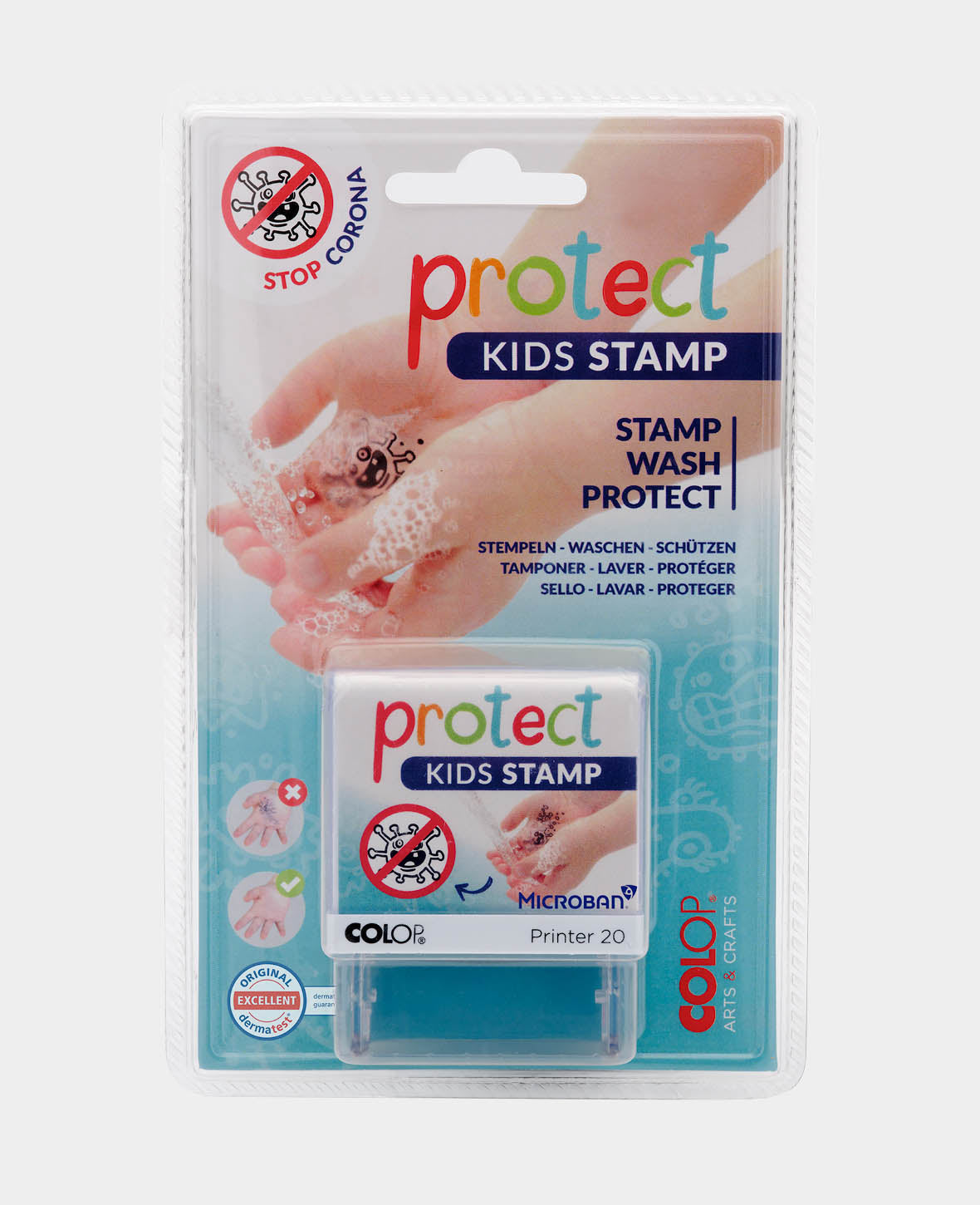 Protect Kids Stamp, Bacteria Design