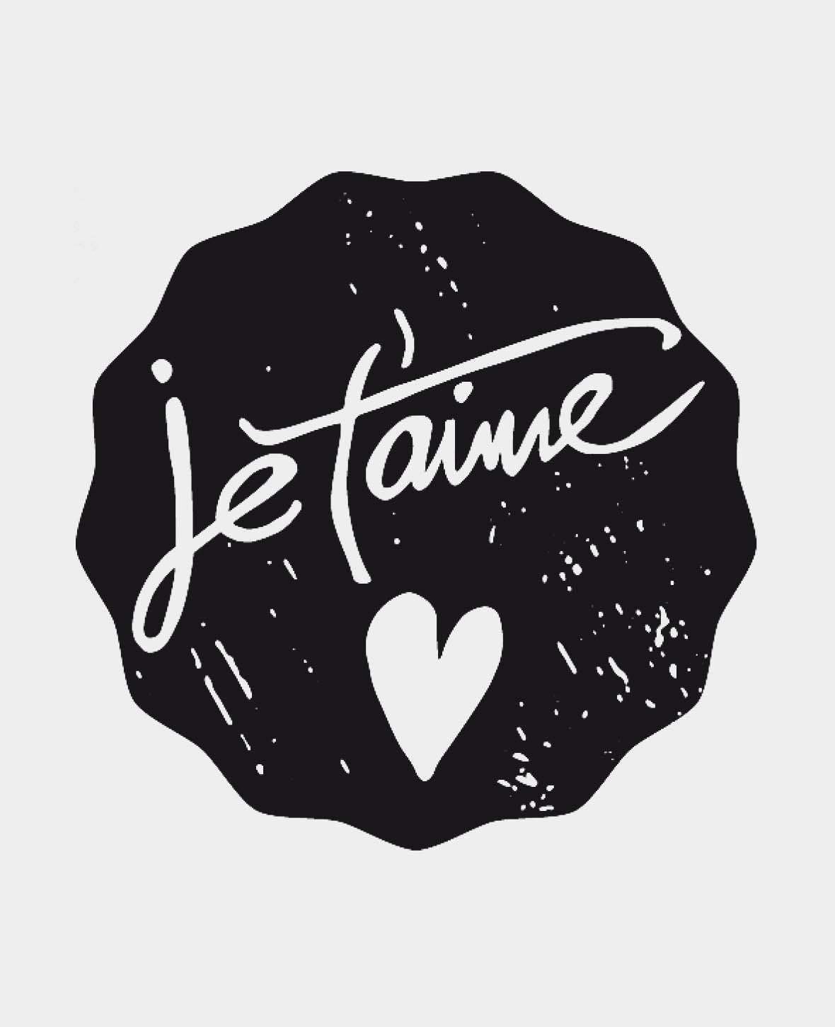 Woodies Motivstempel, je t'aime